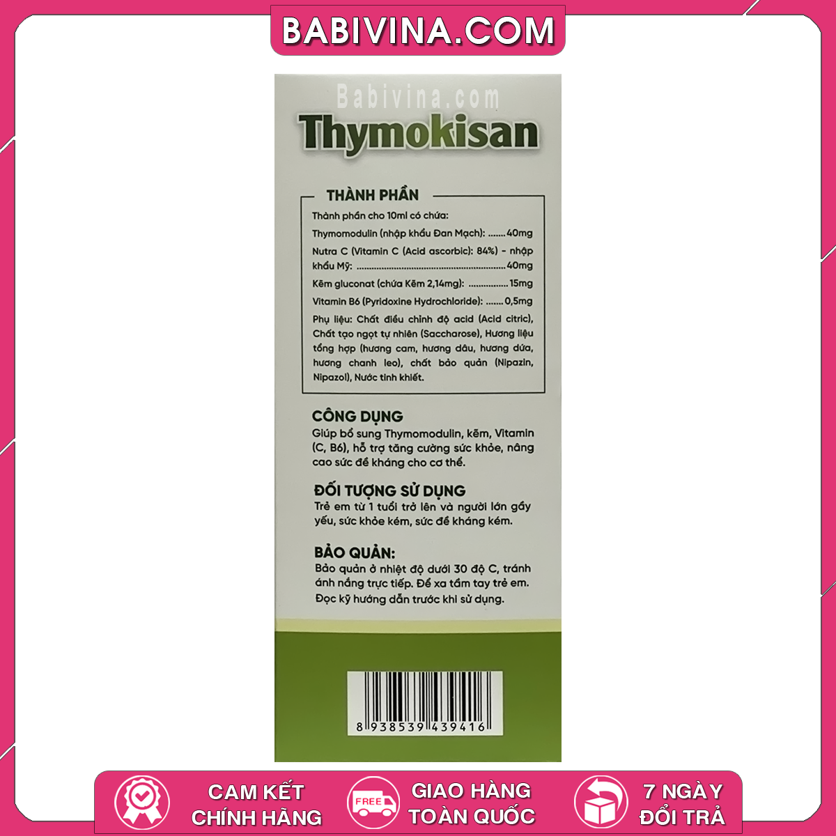 Thymokisan Vihaphar 20 Ống | Dành Cho Trẻ Em Từ 1 Tuổi Trở Lên | Hỗ Trợ Tăng Cường Sức Khỏe, Nâng Cao Sức Đề Kháng Cho Cơ Thể | Mua Hàng Chính Hãng Giá Rẻ Nhất Tại Babivina