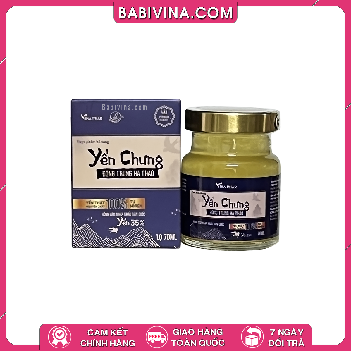 Yến Chưng Đông Trùng Hạ Thảo 35% Yến Hộp 6 Lọ 70ml| Bồi Bổ Sức Khỏe, Nâng Cao Đề Kháng Cơ Thể | Mua Hàng Chính Hãng, Giá Rẻ Nhất Tại Babivina