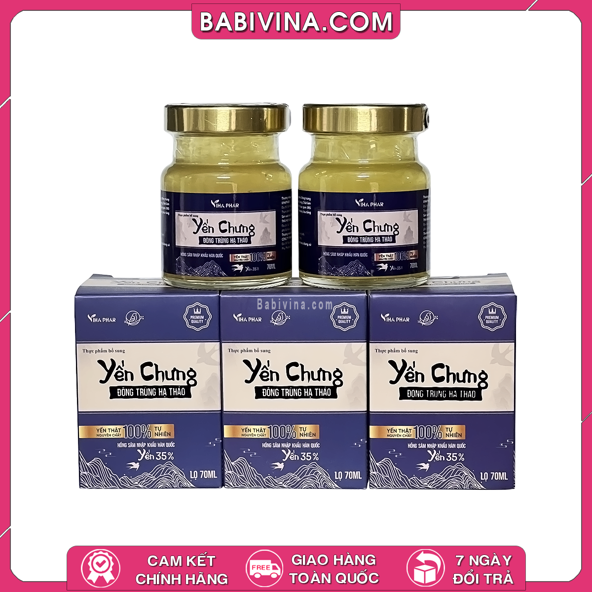 Yến Chưng Đông Trùng Hạ Thảo 35% Yến Hộp 6 Lọ 70ml| Bồi Bổ Sức Khỏe, Nâng Cao Đề Kháng Cơ Thể | Mua Hàng Chính Hãng, Giá Rẻ Nhất Tại Babivina