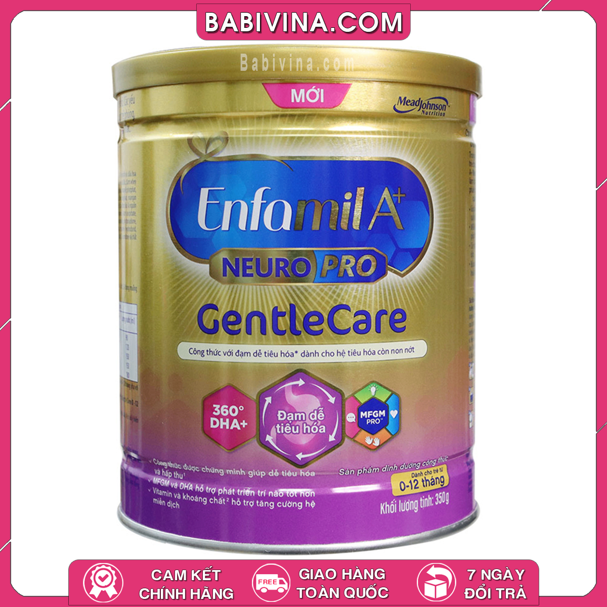 Sữa Enfamil A+ Gentle Care Số 0 350g | Trẻ 0-12 Tháng Tuổi Hệ Tiêu Hóa Yếu, Đạm Thủy Phân Một Phần | Babivina – Sữa Chính Hãng, Bán Lẻ Giá Sỉ