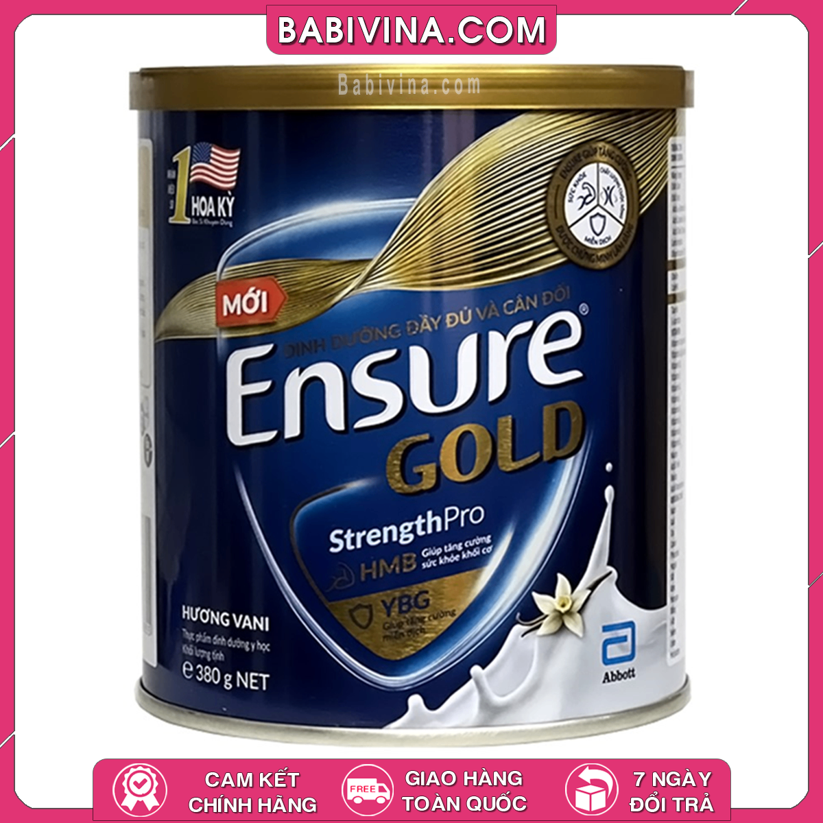 Sữa Ensure Gold 380g Vani | Dinh Dưỡng Cho Người Cao Tuổi, Người Ốm, Bệnh, Phẫu Thuật, Giúp Nhanh Phục Hồi | Mua Ensure Chính Hãng Abbott Việt Nam, Giá Tốt Nhất Tại Babivina