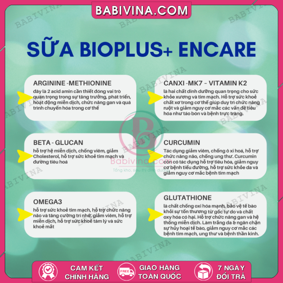 Sữa Bioplus+ Encare 900g | Dành Cho Bệnh Nhân Mới Ốm Dậy, Bệnh Nhân Ung Thư Trước Và Sau Xạ Trị | Mua Hàng Chính Hãng Giá Rẻ Nhất Tại Babivina