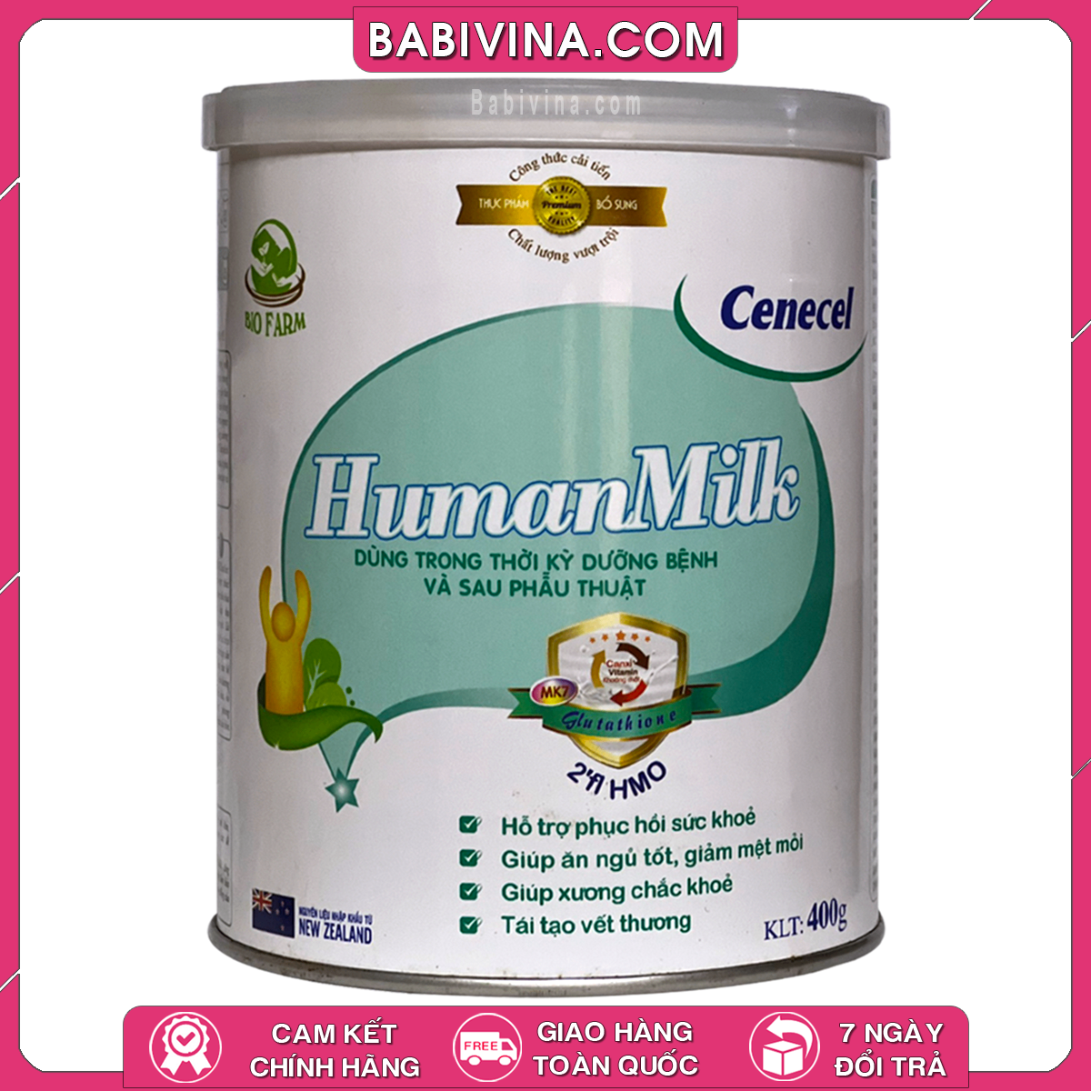 Sữa Human Milk Cenecel 400g | Dành Cho Người Bệnh Trước Và Sau Phẫu Thuật | Giúp Tăng Cường Sức Khỏe Trước Và Sau Trị Xạ | Mua Hàng Chính Hãng Giá Rẻ Nhất Tại Babivina