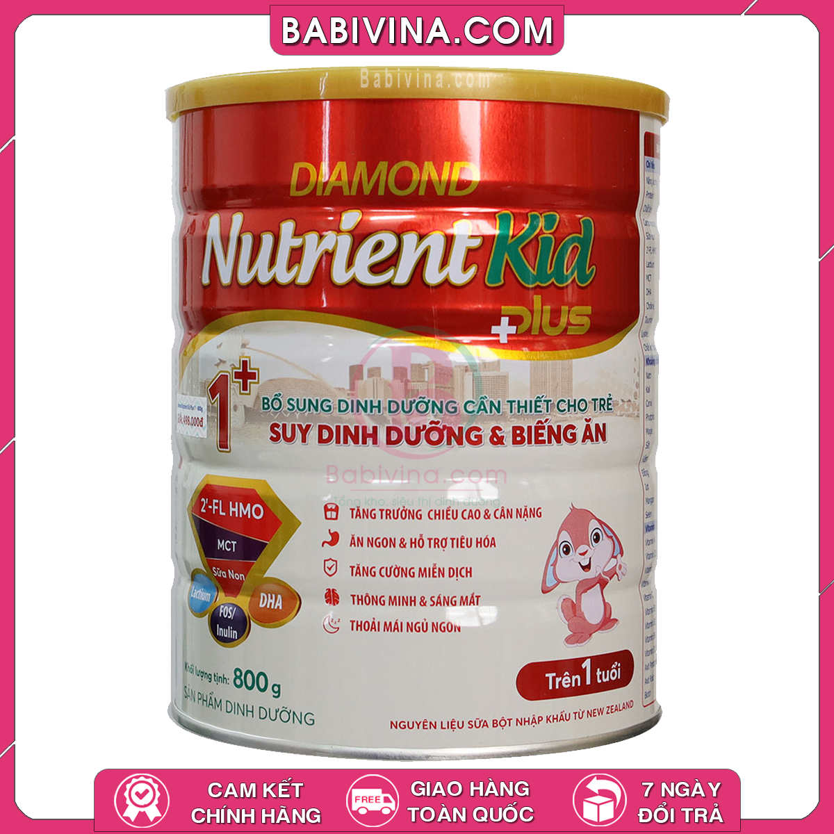 Sữa Diamond Nutrient Kid Plus 1+ 800g l Bổ Sung Dinh Dưỡng Cần Thiết Cho Trẻ Suy Dinh Dưỡng Và Biếng Ăn Trên 1 Tuổi