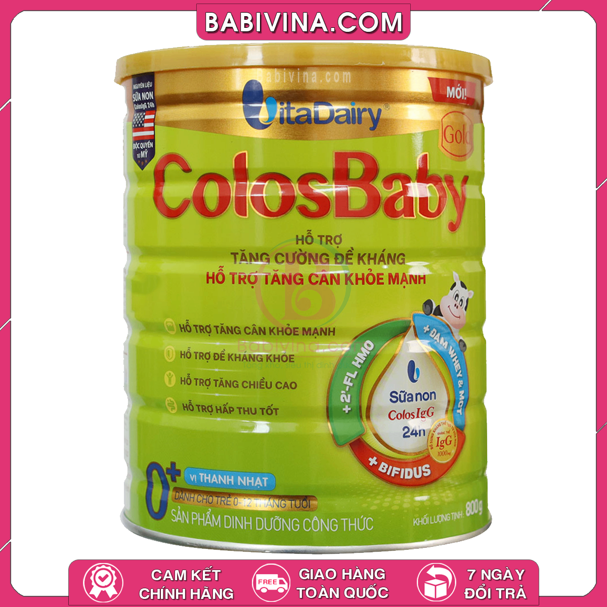 Sữa ColosBaby Gold 0+ 800g 1000 IgG | Trẻ 0-12 Tháng, Tăng Cân, Khỏe Mạnh | Mua Sữa Non Colos Baby Chính Hãng, Date Mới, Giá Tốt Nhất Tại Babivina