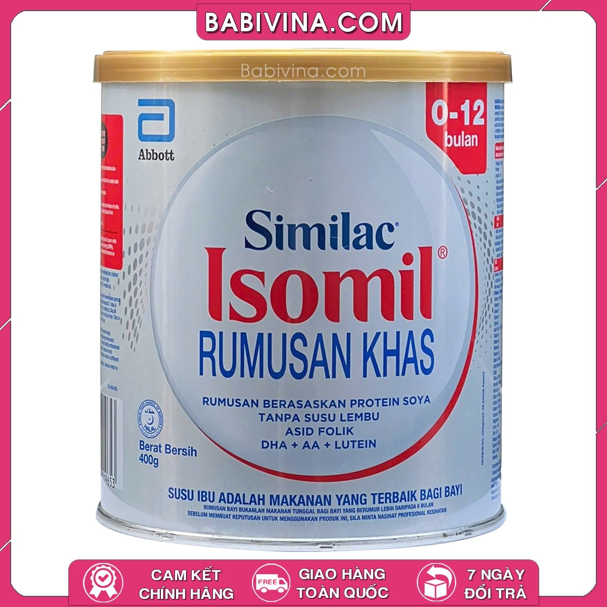 Sữa Similac Isomil 400g | Cho Trẻ 0-12 Tháng Tuổi, Đạm Đậu Nành Soy Protein | Mua Isomil Chính Hãng Abbott, Giá Rẻ Nhất Tại Babivina