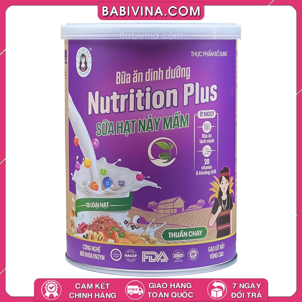 Nutrition Plus Sữa Hạt Gạo Lứt Nảy Mầm 400g | Bữa Ăn Dinh Dưỡng Từ Hạt Bhnong, Bh Nong | Tổng Kho Phân Phối Babivina