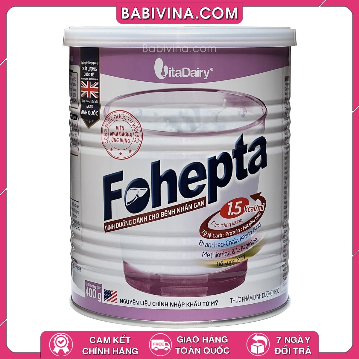 Sữa Fohepta 400g | Dinh Dưỡng Bệnh Nhân Gan | Mua Fohepta Chính Hãng Vitadairy, Giá Rẻ Nhất Tại Babivina