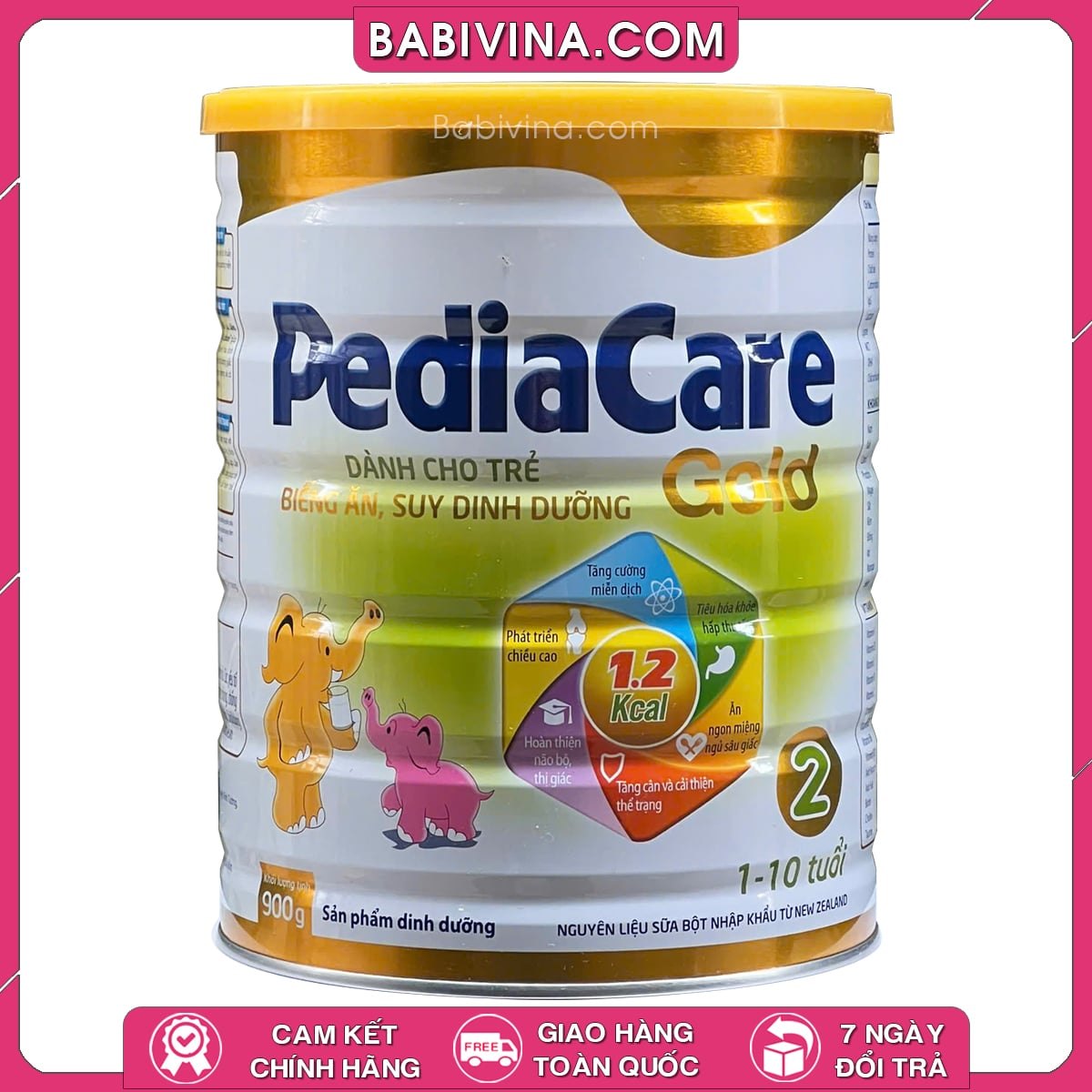 Sữa Pediacare Gold 2 900g | Dinh Dưỡng Cho Trẻ Từ 1 - 10 Tuổi, Biếng Ăn, Chậm Lớn, Thấp Còi, Giúp Tăng Cân Vượt Trội | Mua Sữa Pediacare Gold Chính Hãng Viện Dinh Dưỡng, Giá Rẻ Nhất Tại Babivina