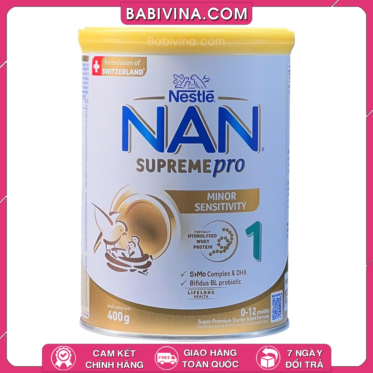 Sữa Nan Supreme Pro 1 400g | Dinh Dưỡng Cho Trẻ 0-12 Tháng Tuổi, Dị Ứng Đạm Sữa