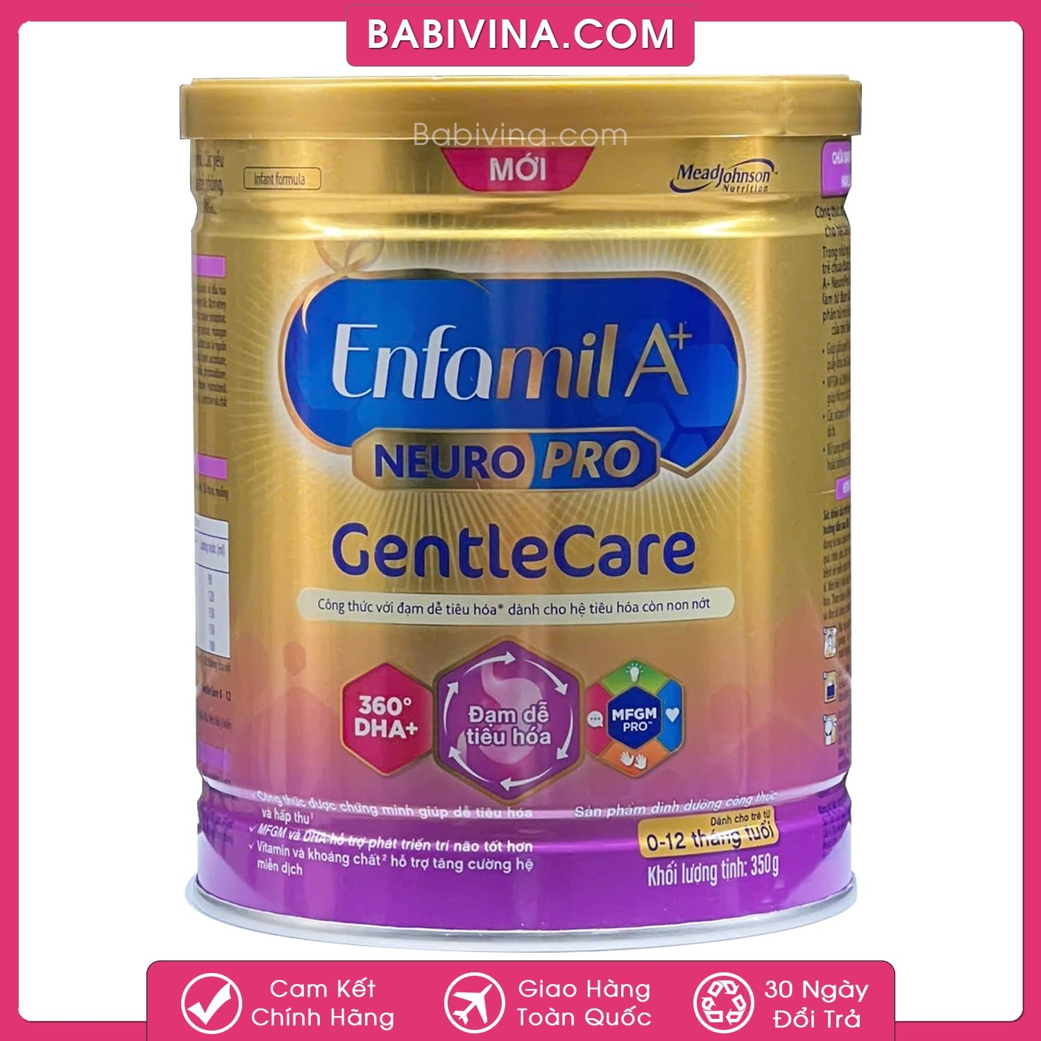 Sữa Enfamil A+ Gentle Care 350g | Trẻ 0-12 Tháng Tuổi Hệ Tiêu Hóa Yếu, Đạm Thủy Phân Một Phần | Babivina – Sữa Chính Hãng, Bán Lẻ Giá Sỉ