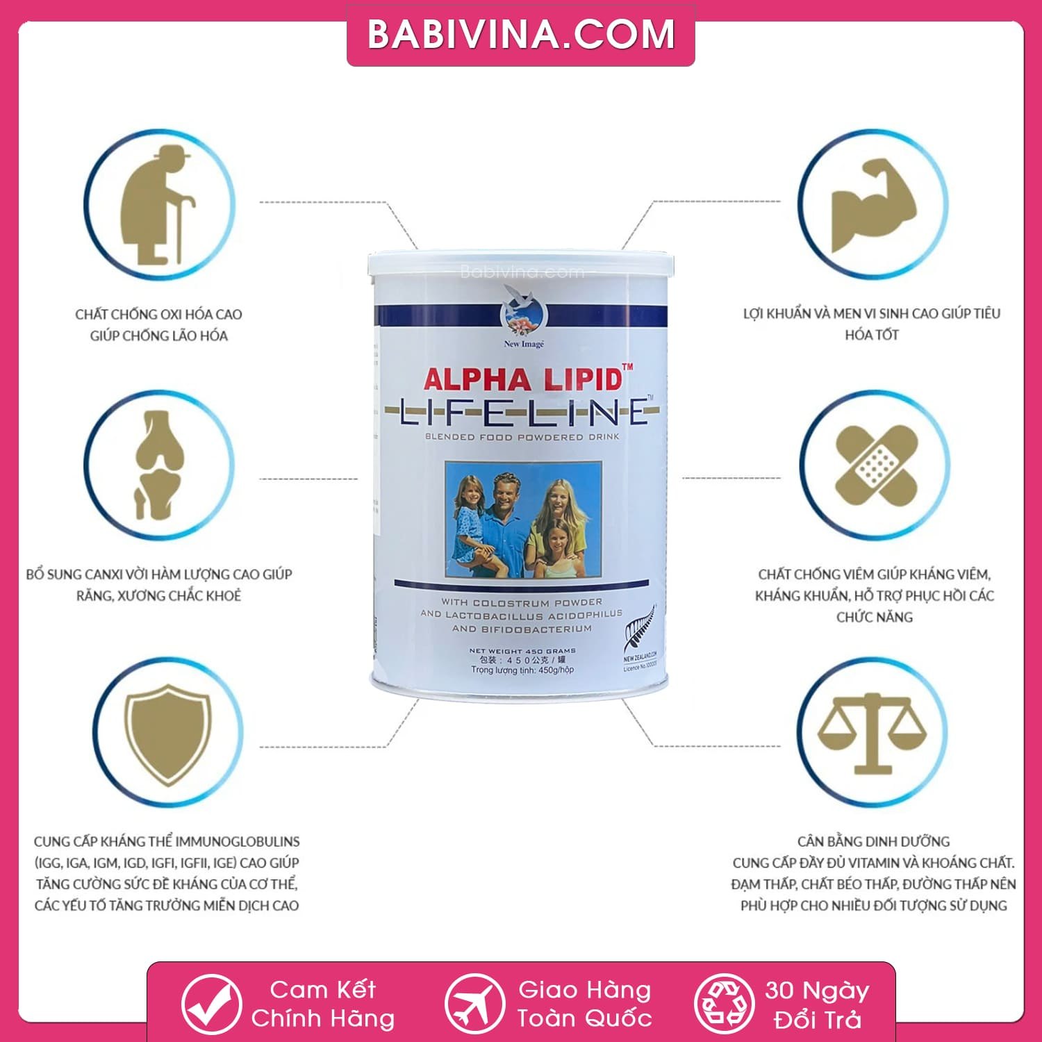 Sữa Alpha Lipid Lifeline 450g | Tăng Cường Sức Khỏe Toàn Diện | Mua Sữa Alpha Lipid Chính Hãng, Giá Tốt Nhất Tại Babivina