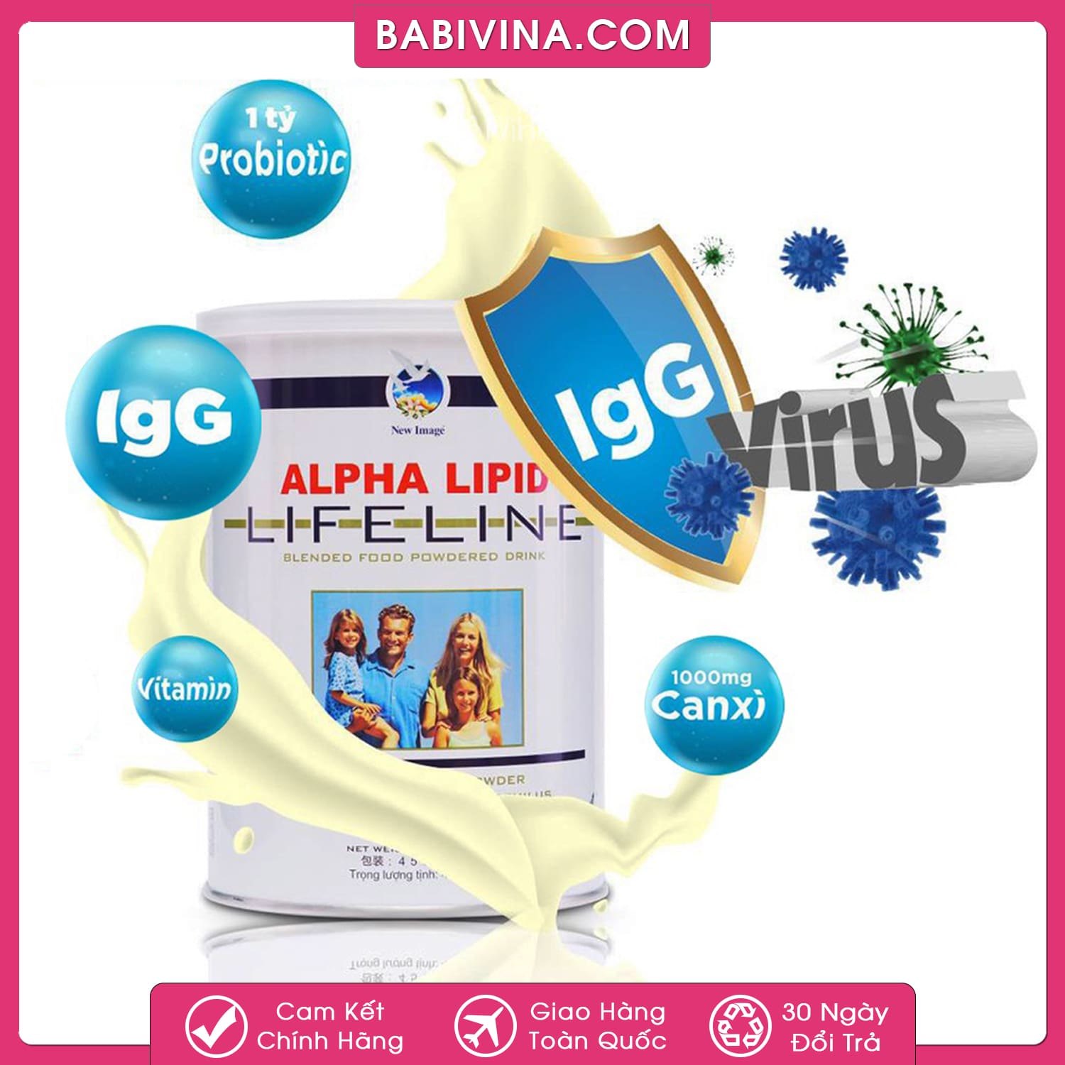 Sữa Alpha Lipid Lifeline 450g | Tăng Cường Sức Khỏe Toàn Diện | Mua Sữa Alpha Lipid Chính Hãng, Giá Tốt Nhất Tại Babivina