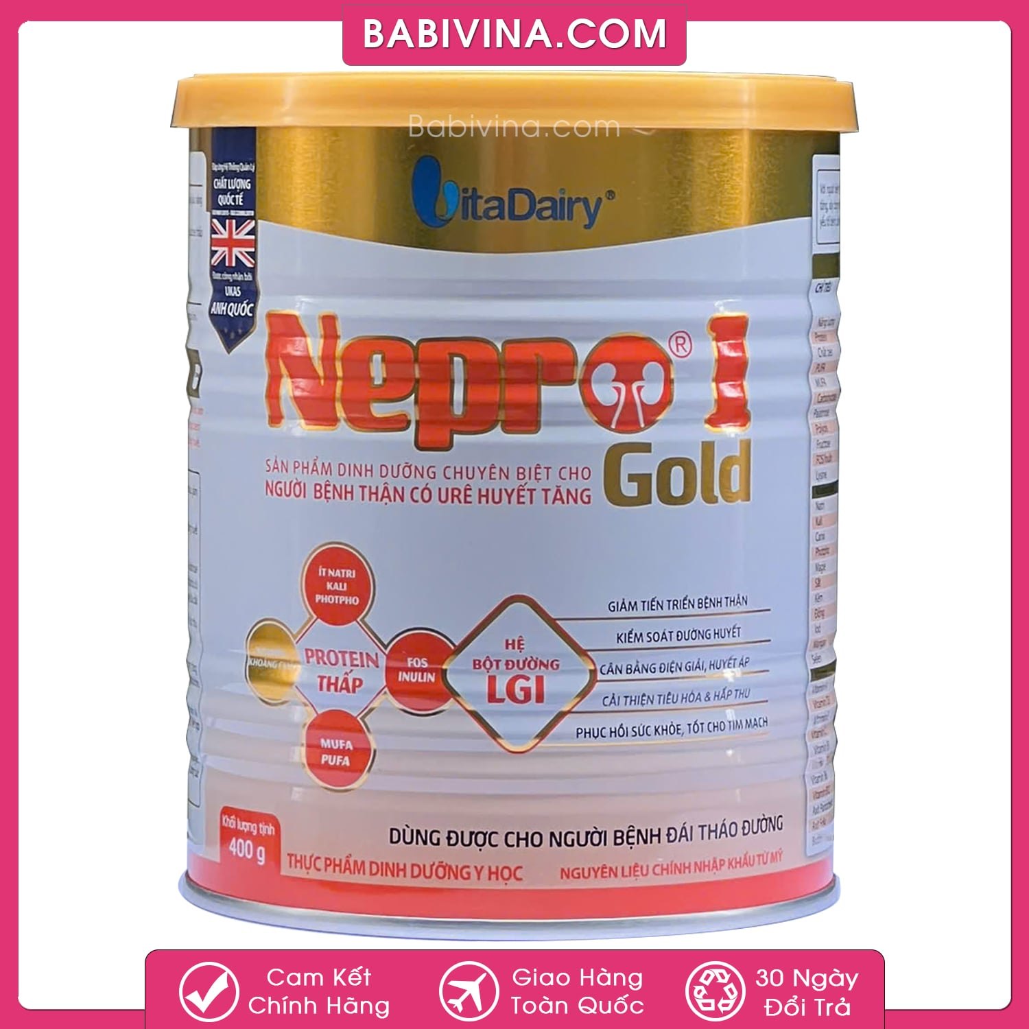 Sữa Nepro Gold 1 400g | Người Bệnh Suy Thận, Tiểu Đường, Tim Mạch | Mua Sữa Thận Nepro Gold Chính Hãng Giá Rẻ Nhất Tại Babivina