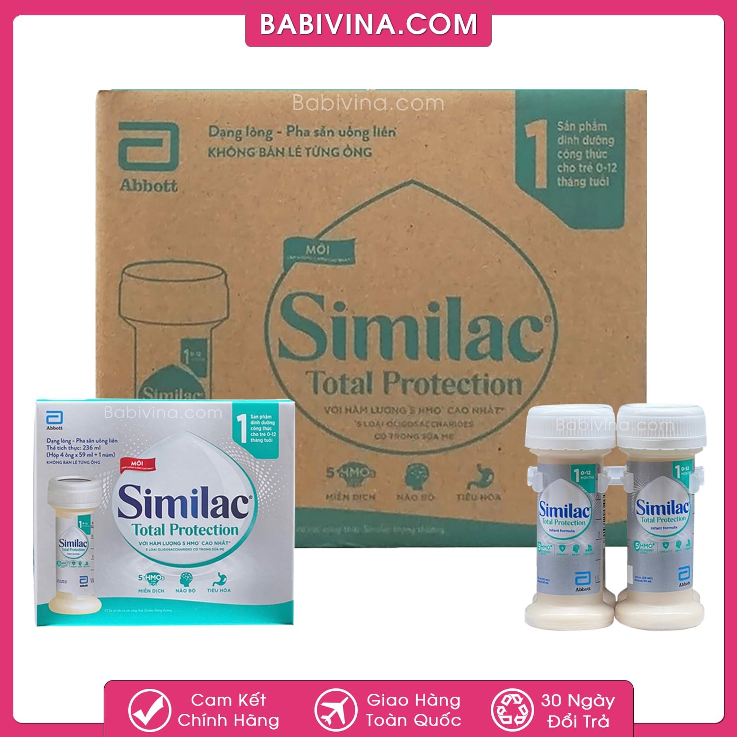 Thùng Sữa Similac Total Protection Nước | Trẻ Từ 0-12 Tháng Tuổi Sinh Mổ | Mua Similac Protection Nước Chính Hãng, Giá Tốt nhất Tại Babivina