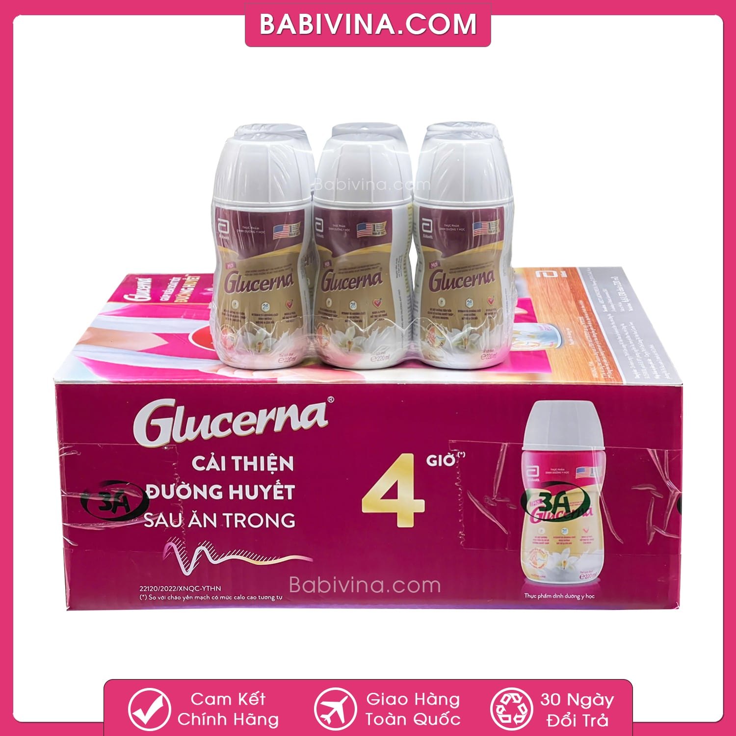 Sữa Glucerna Nước 220ml Thùng 30 Chai | Người Bệnh Tiểu Đường