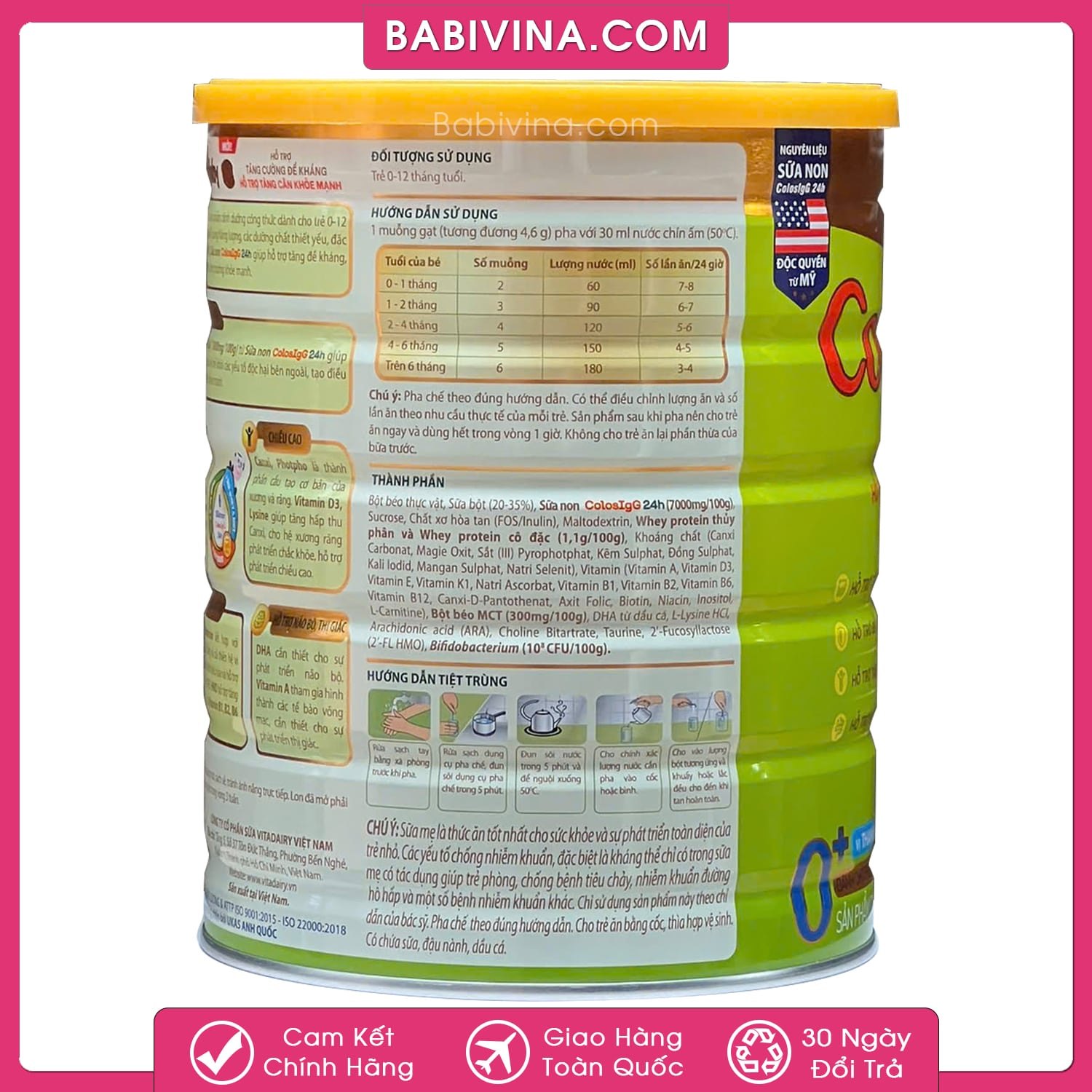 Sữa Colosbaby Gold 0+ 800g | Trẻ 0-12 Tháng, Tăng Cân, Khỏe Mạnh | Mua Sữa Non Colosbaby Chính Hãng, Date Mới, Giá Tốt Nhất Tại Babivina