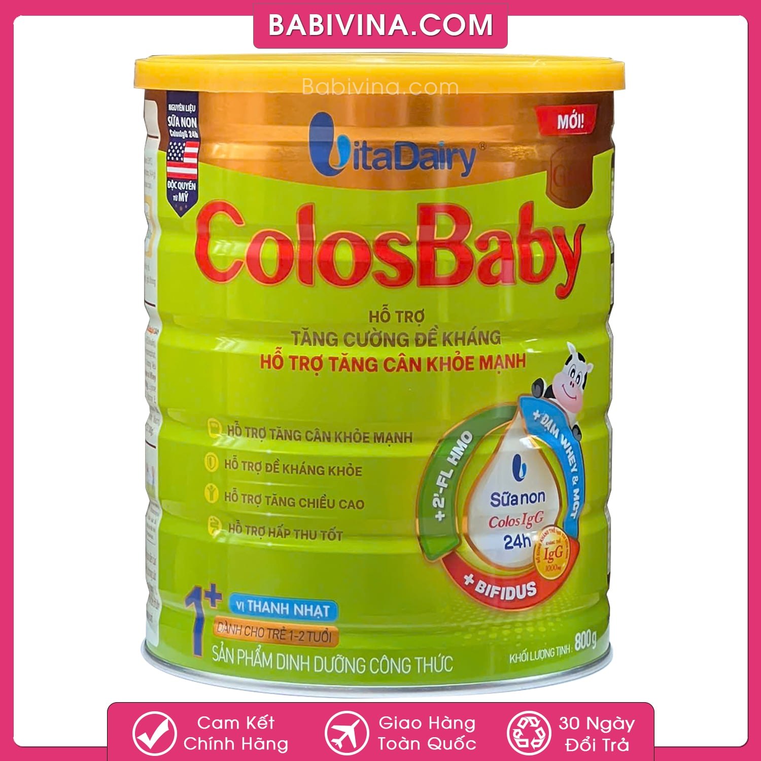 Sữa Colosbaby Gold 1+ 800g | Trẻ 1-2 Tuổi, Tăng Cân, Khỏe Mạnh | Mua Sữa Non Colos Baby Chính Hãng, Date Mới, Giá Tốt Nhất Tại Babivina