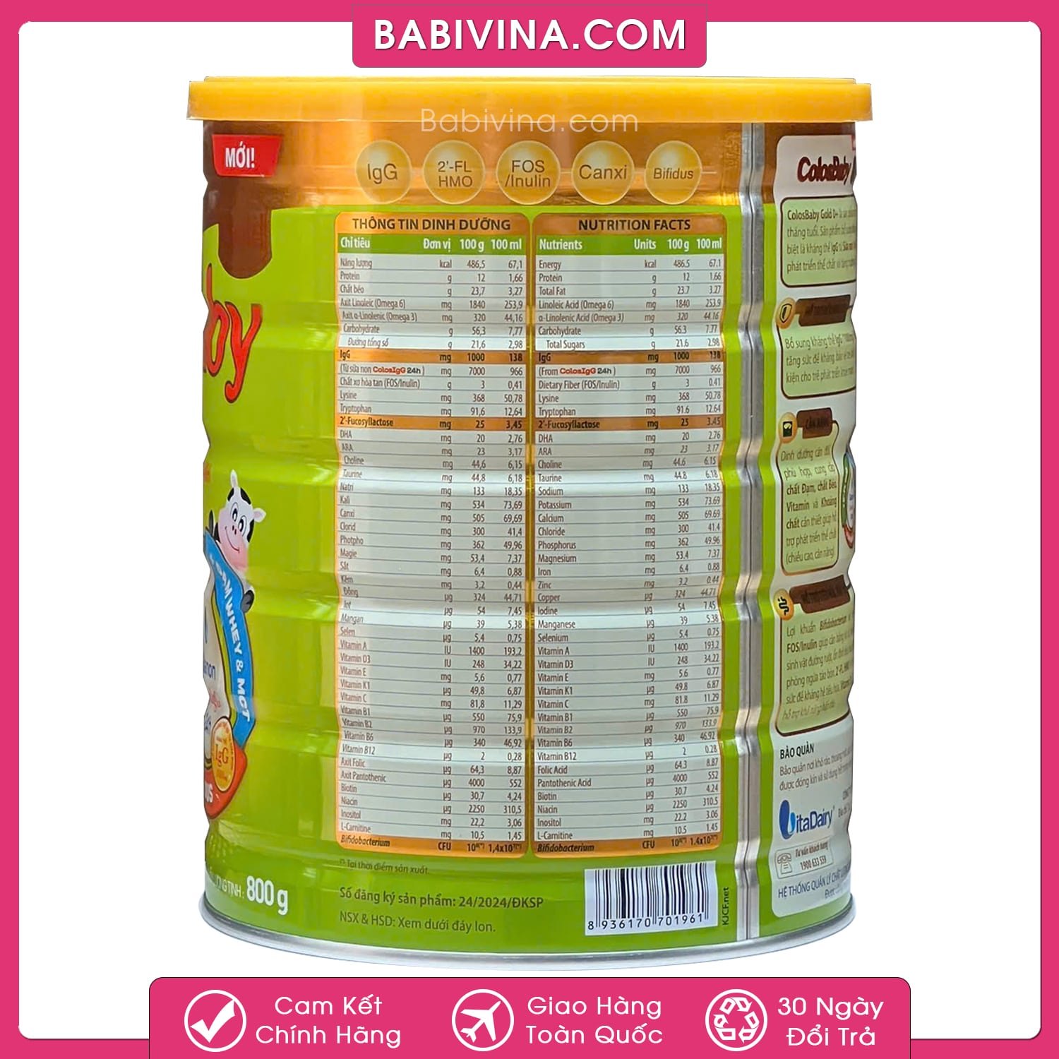 Sữa Colosbaby Gold 0+ 800g | Trẻ 0-12 Tháng, Tăng Cân, Khỏe Mạnh | Mua Sữa Non Colosbaby Chính Hãng, Date Mới, Giá Tốt Nhất Tại Babivina
