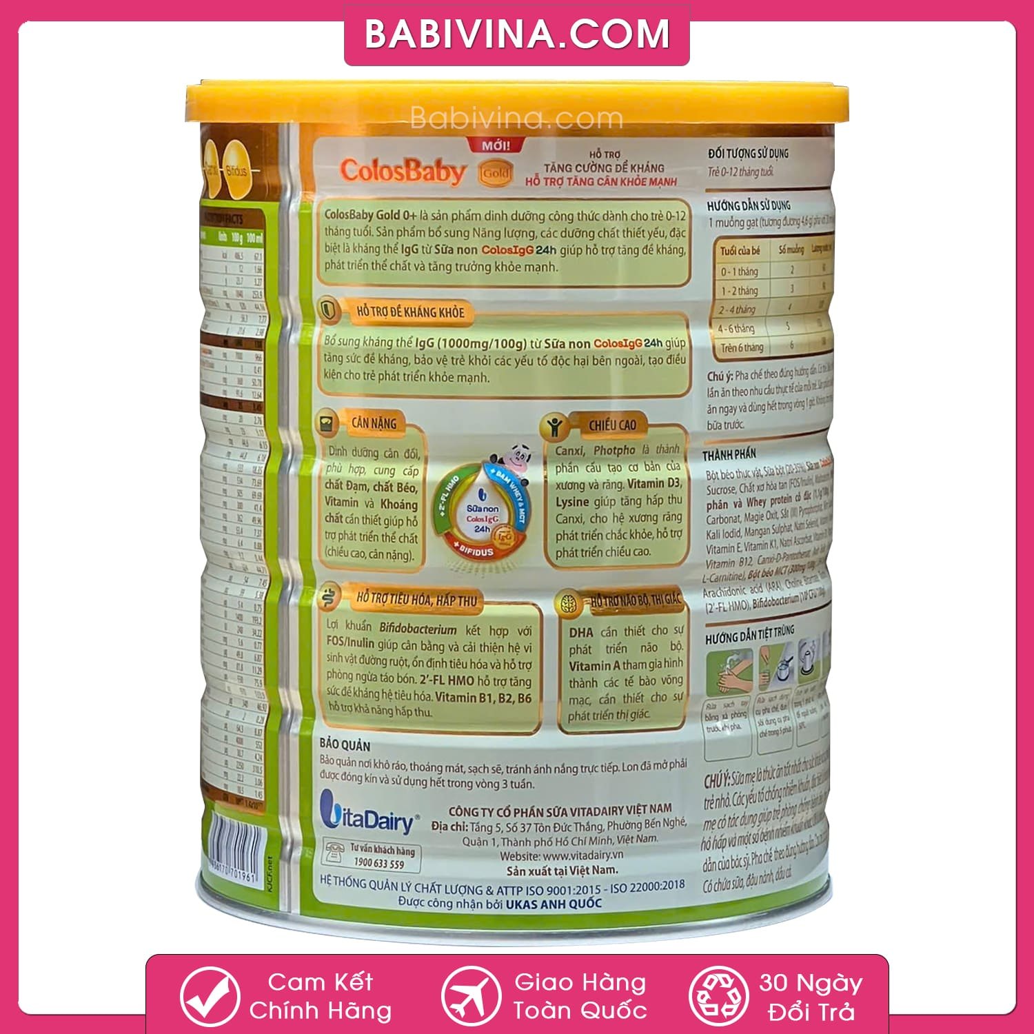 Sữa Colosbaby Gold 0+ 800g | Trẻ 0-12 Tháng, Tăng Cân, Khỏe Mạnh | Mua Sữa Non Colosbaby Chính Hãng, Date Mới, Giá Tốt Nhất Tại Babivina