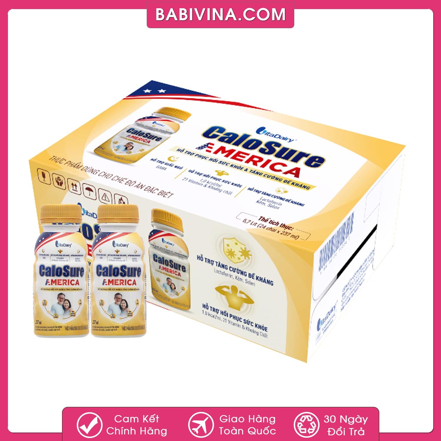 Thùng 24 Chai Sữa Nước Calosure America 237ml | Dành Cho Người Cao Tuổi, Người Gầy Ốm, Bệnh Nhân...| Mua Calosure America Dạng Nước Chính Hãng Giá Tốt Nhất Tại Babivina