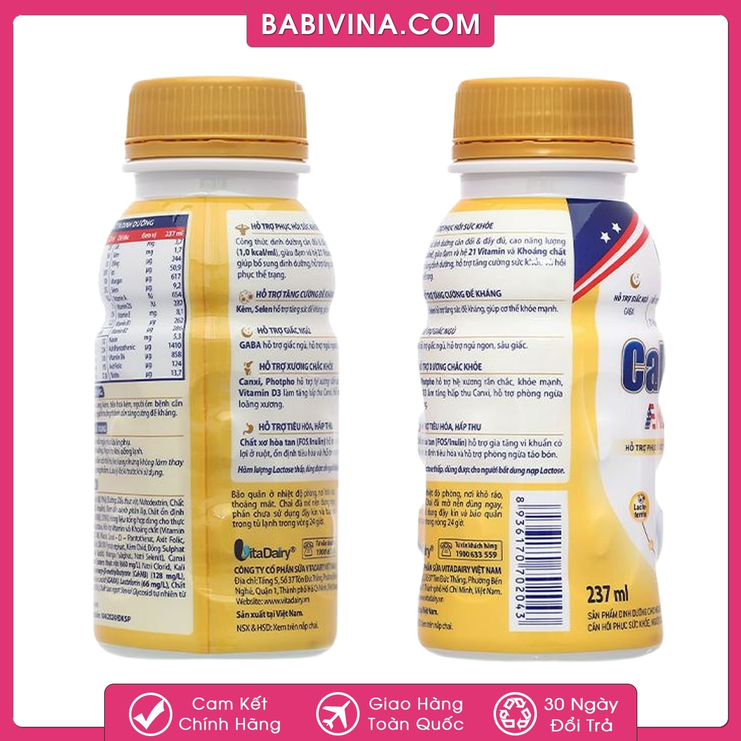Thùng 24 Chai Sữa Nước Calosure America 237ml | Dành Cho Người Cao Tuổi, Người Gầy Ốm, Bệnh Nhân...| Mua Calosure America Dạng Nước Chính Hãng Giá Tốt Nhất Tại Babivina