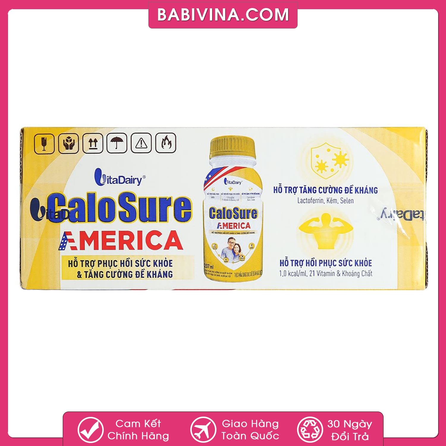 Thùng 24 Chai Sữa Nước Calosure America 237ml | Dành Cho Người Cao Tuổi, Người Gầy Ốm, Bệnh Nhân...| Mua Calosure America Dạng Nước Chính Hãng Giá Tốt Nhất Tại Babivina