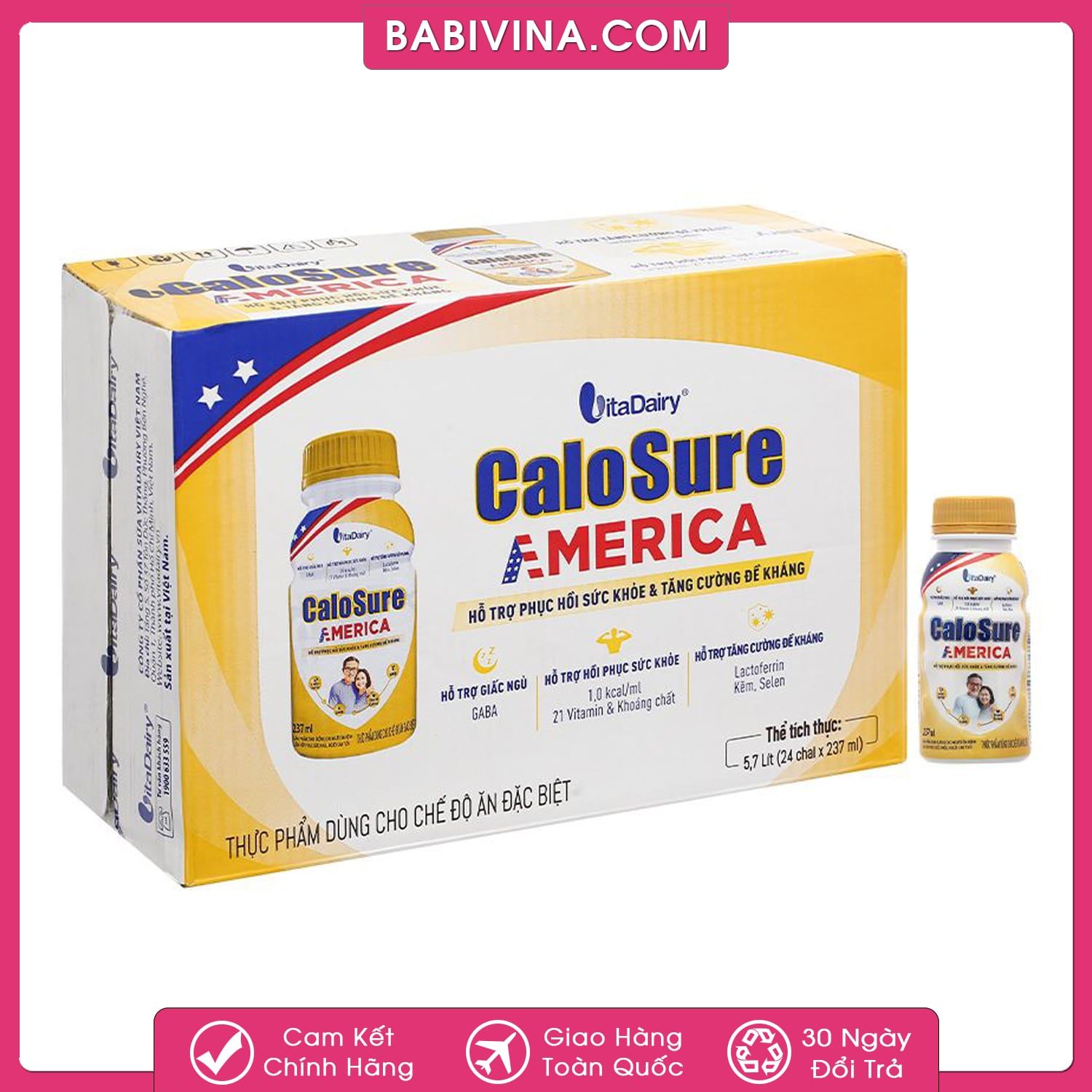 Thùng 24 Chai Sữa Nước Calosure America 237ml | Dành Cho Người Cao Tuổi, Người Gầy Ốm, Bệnh Nhân...| Mua Calosure America Dạng Nước Chính Hãng Giá Tốt Nhất Tại Babivina
