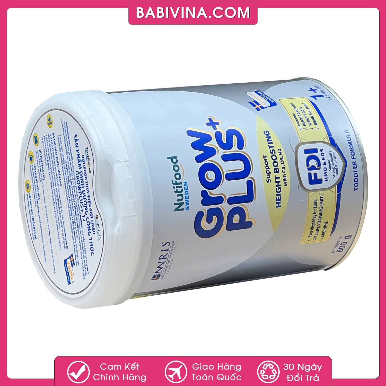 Sữa Growplus+ Bạc 1+ 800g | Trẻ 1-2 Tuổi Tăng Cân, Khỏe Mạnh | Mua Growplus Chính Hãng Nutifood, Giá Tốt Nhất Tại Babivina