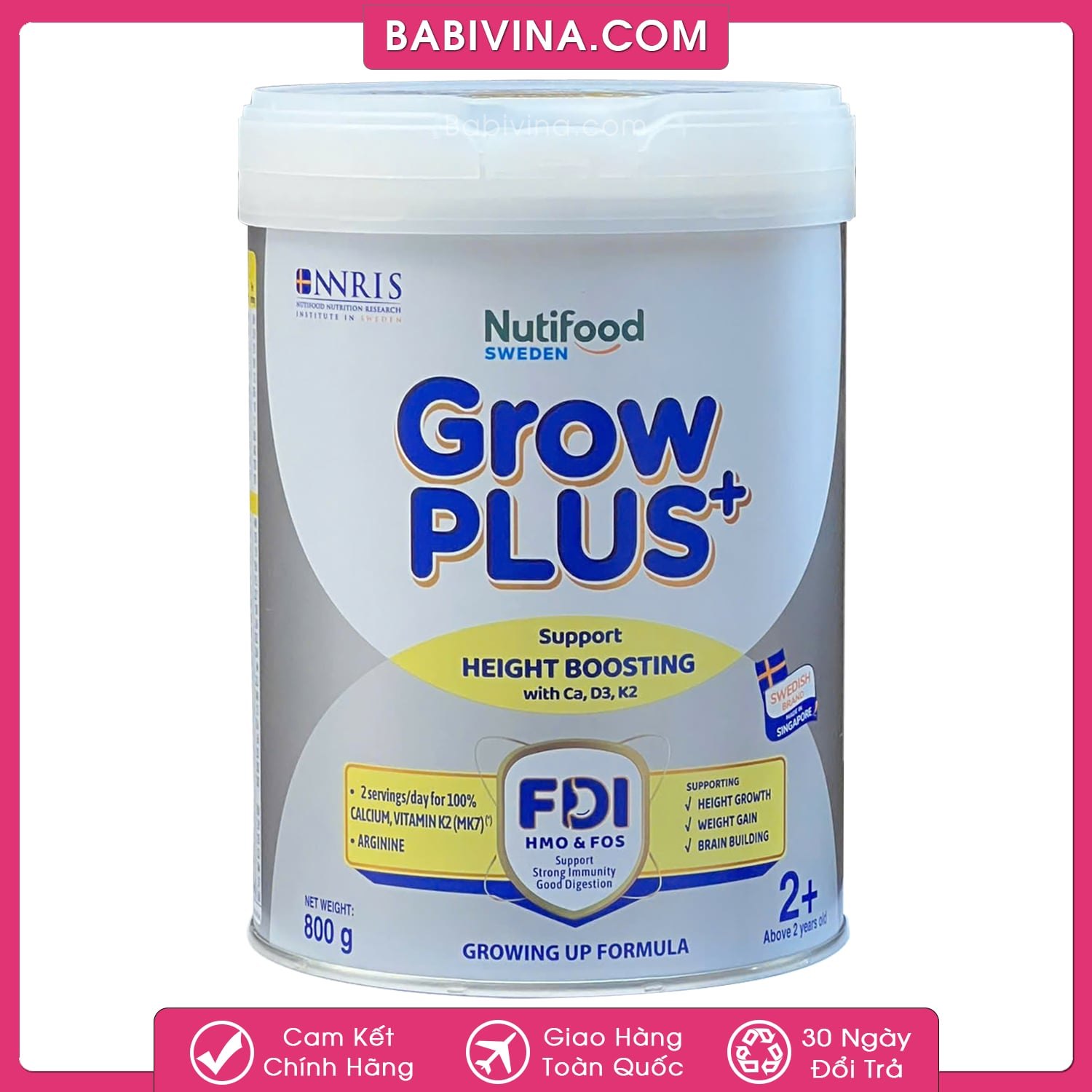 Sữa Growplus+ Bạc 2+ 800g | Trẻ Từ 2 Tuổi Trở Lên, Tăng Cân Khỏe Mạnh | Mua Growplus Chính Hãng Nutifood, Giá Tốt Nhất Tại Babivina