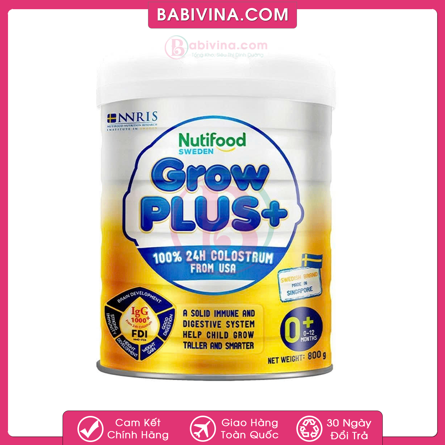 Sữa Growplus+ Vàng 0+ 800g
