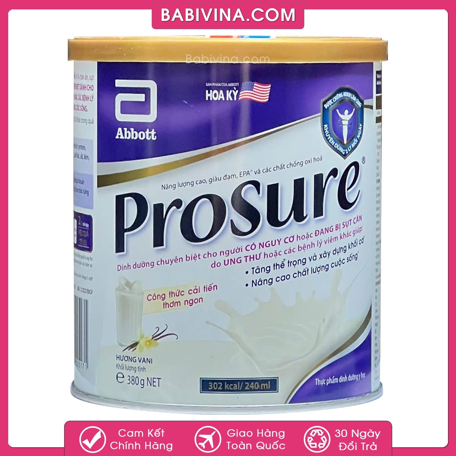Sữa Prosure 380g | Dành Cho Người Bệnh Ung Thư | Hãng Abbott Mỹ