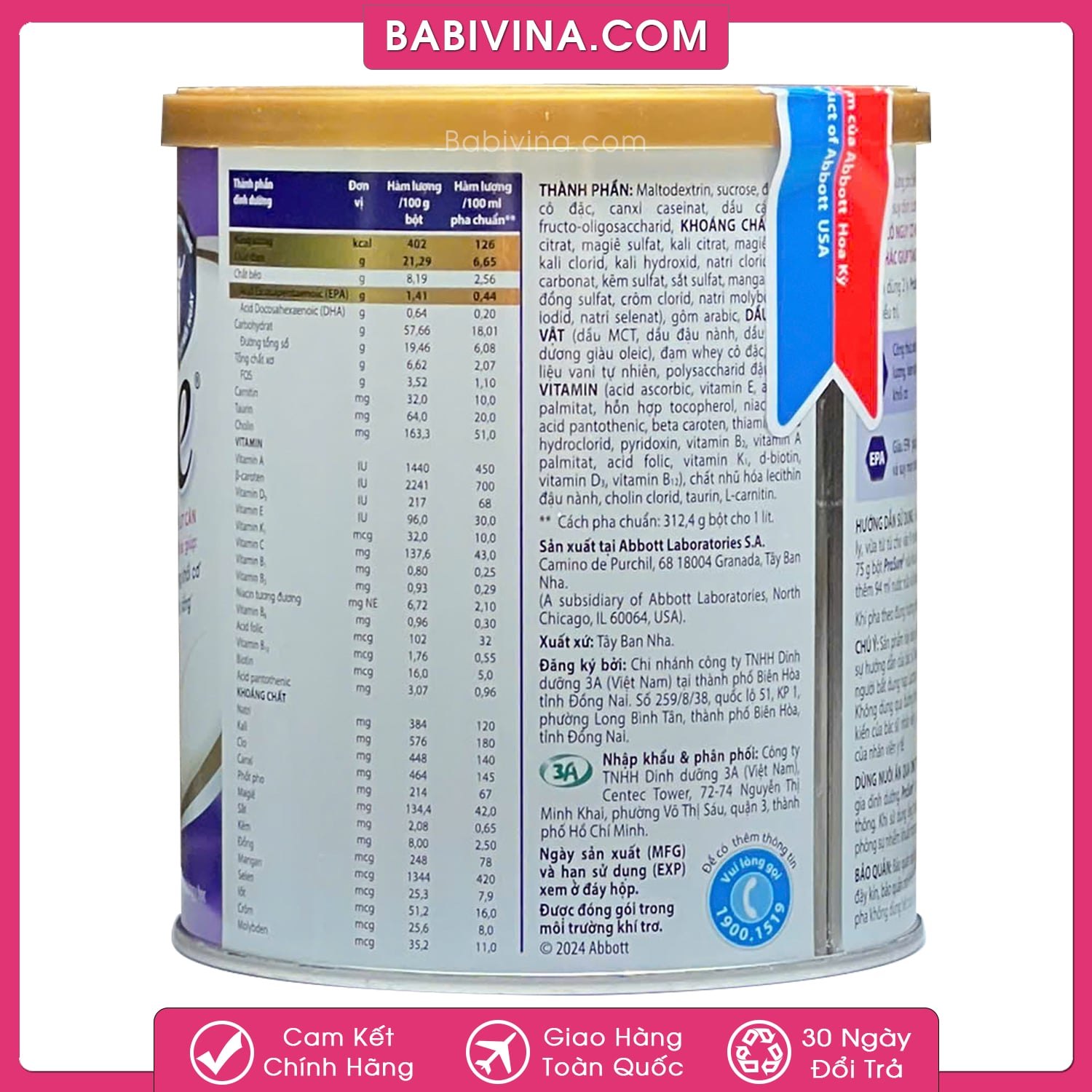 Sữa Prosure 380g | Dành Cho Người Bệnh Ung Thư | Hãng Abbott Mỹ