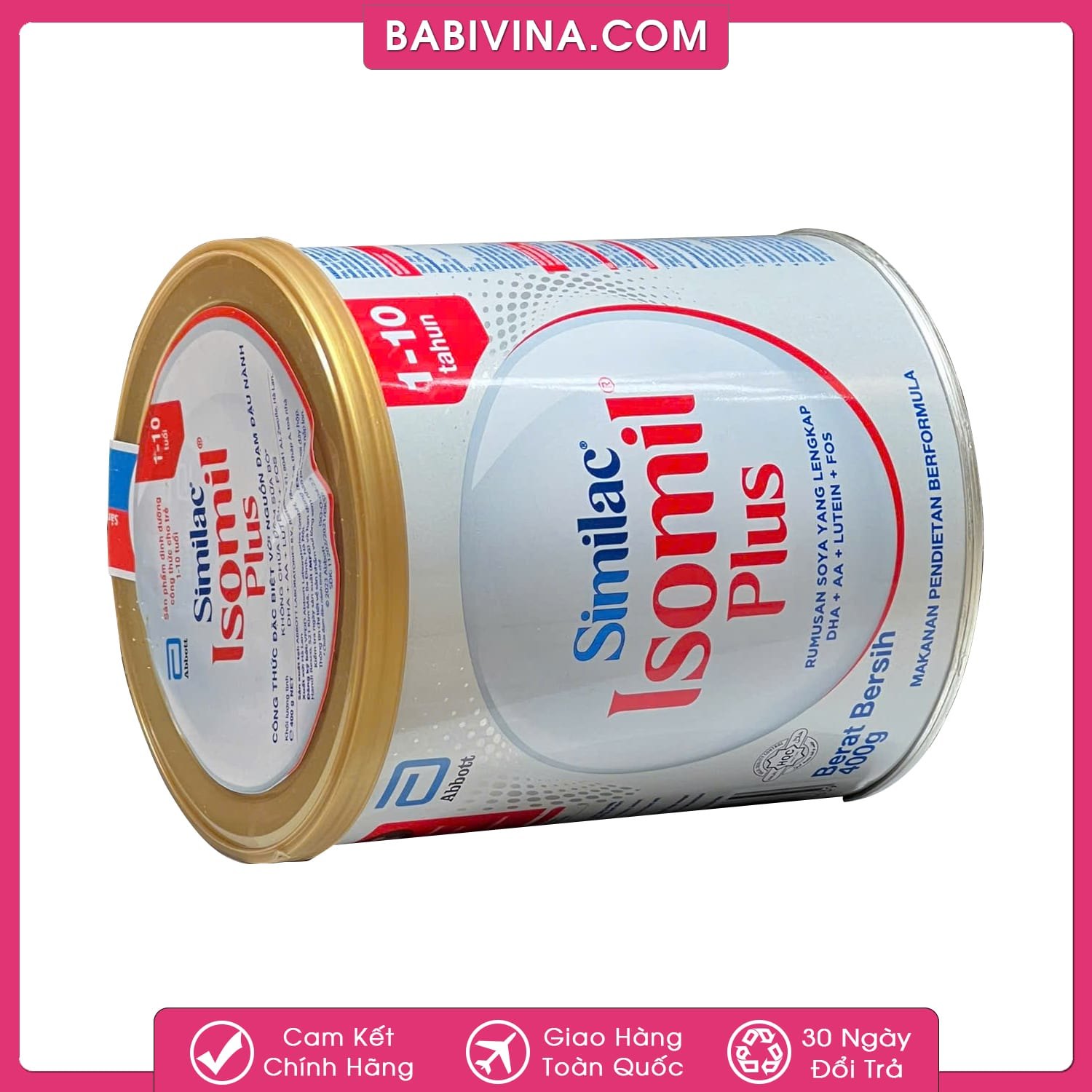 Sữa Similac Isomil Plus 400g | Trẻ 1-10 Tuổi Dị Ứng Đạm Sữa, Bất Dung Nạp Lactose | Đạm Đậu Nành SoyProtein | Mua Similac Isomil Chính Hãng, Giá Tốt Nhất Tại Babivina