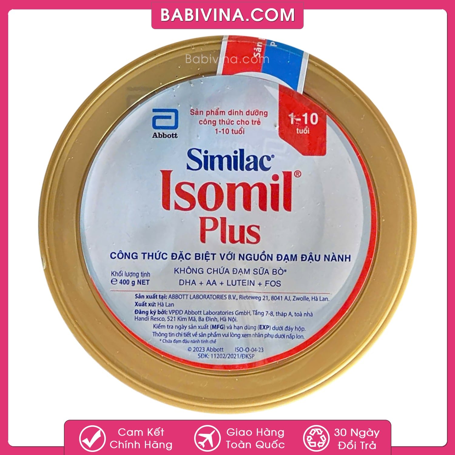 Sữa Similac Isomil Plus 400g | Trẻ 1-10 Tuổi Dị Ứng Đạm Sữa, Bất Dung Nạp Lactose | Đạm Đậu Nành SoyProtein | Mua Similac Isomil Chính Hãng, Giá Tốt Nhất Tại Babivina