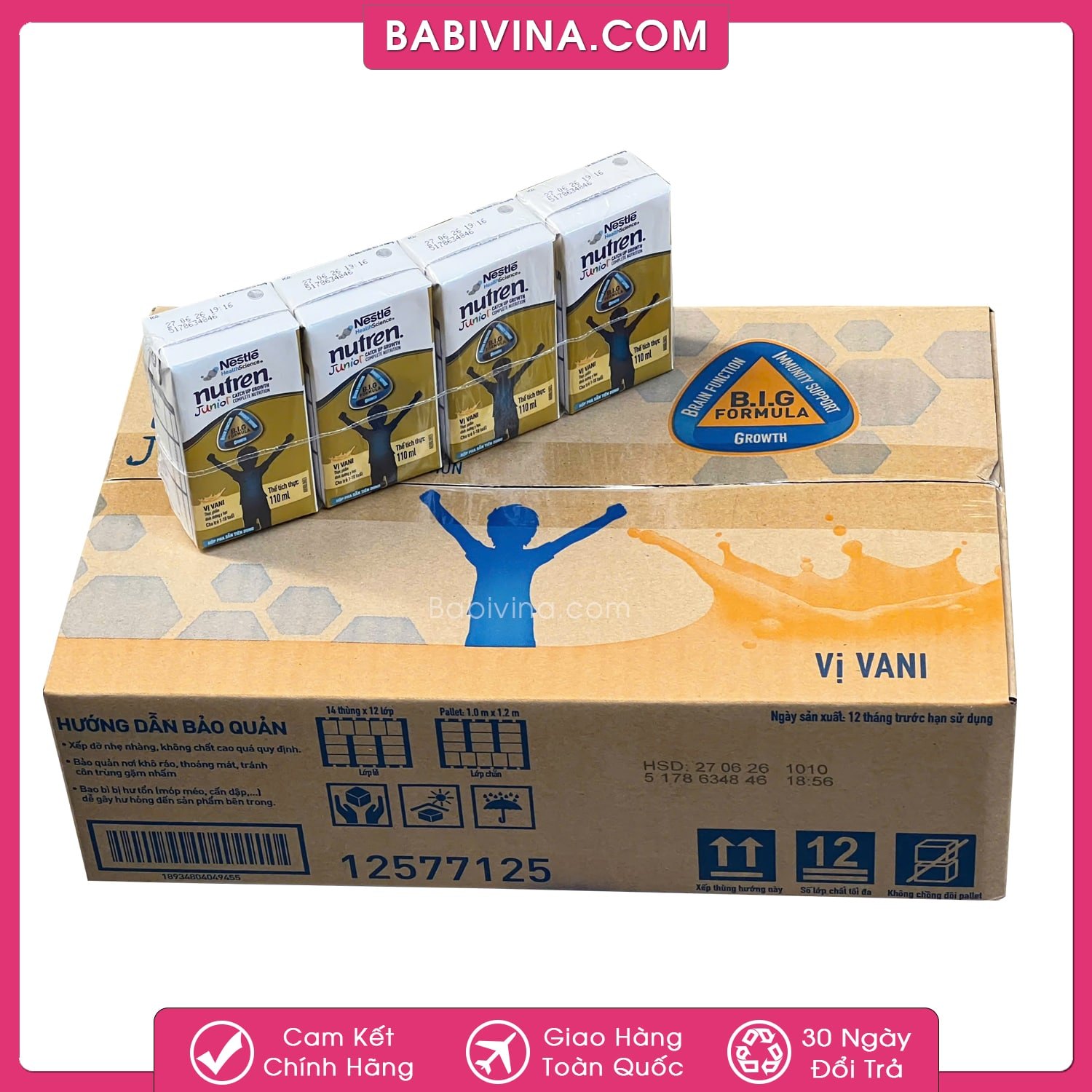 Thùng 36 Hộp Sữa Nước Nutren Junior 110ml | Cho Trẻ 1-12 Tuổi | Mua Nutren Junior, Chính Hãng Nestle Giá Rẻ Nhất Tại Babivina