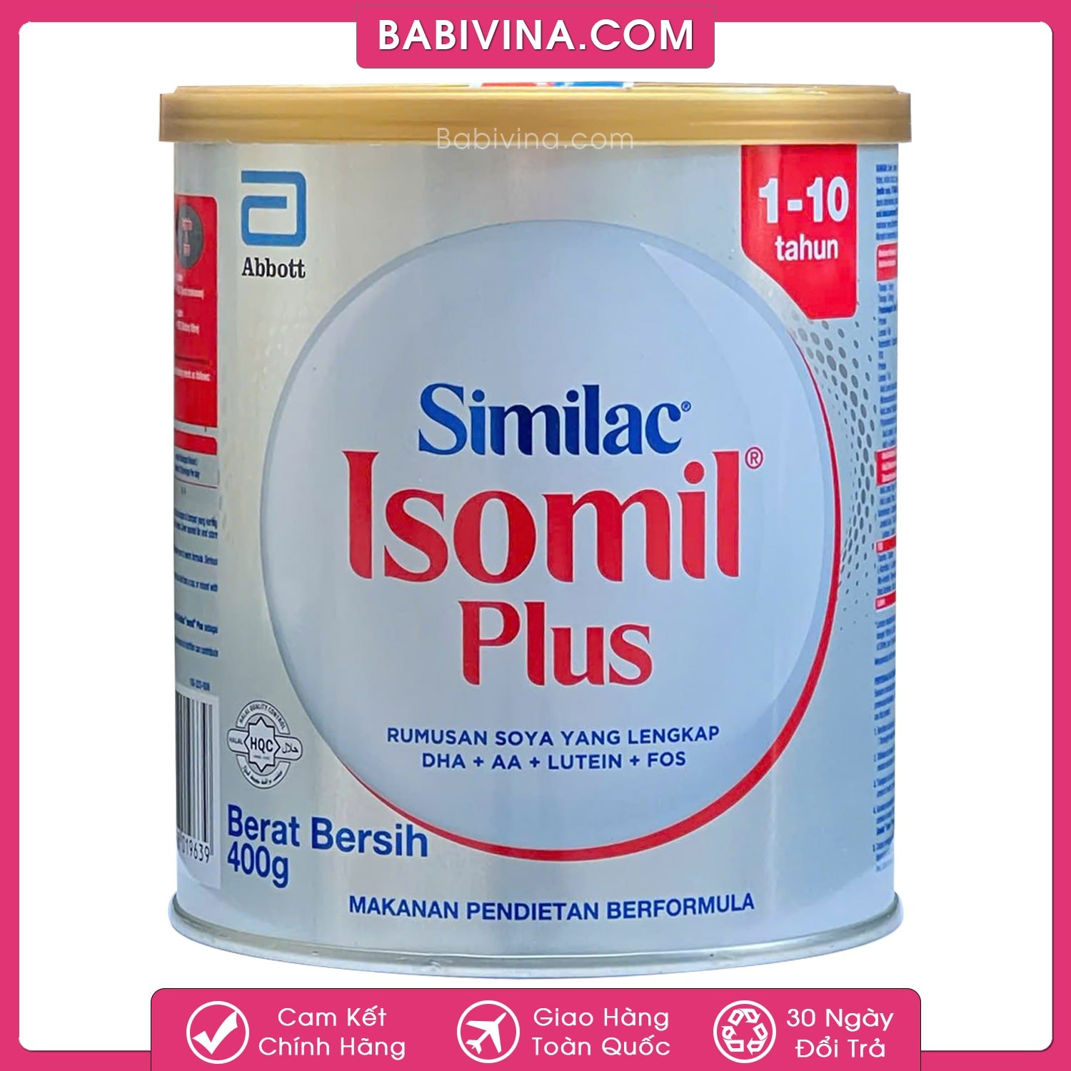 Sữa Similac Isomil Plus 400g | Trẻ 1-10 Tuổi Dị Ứng Đạm Sữa, Bất Dung Nạp Lactose | Đạm Đậu Nành SoyProtein | Mua Similac Isomil Chính Hãng, Giá Tốt Nhất Tại Babivina