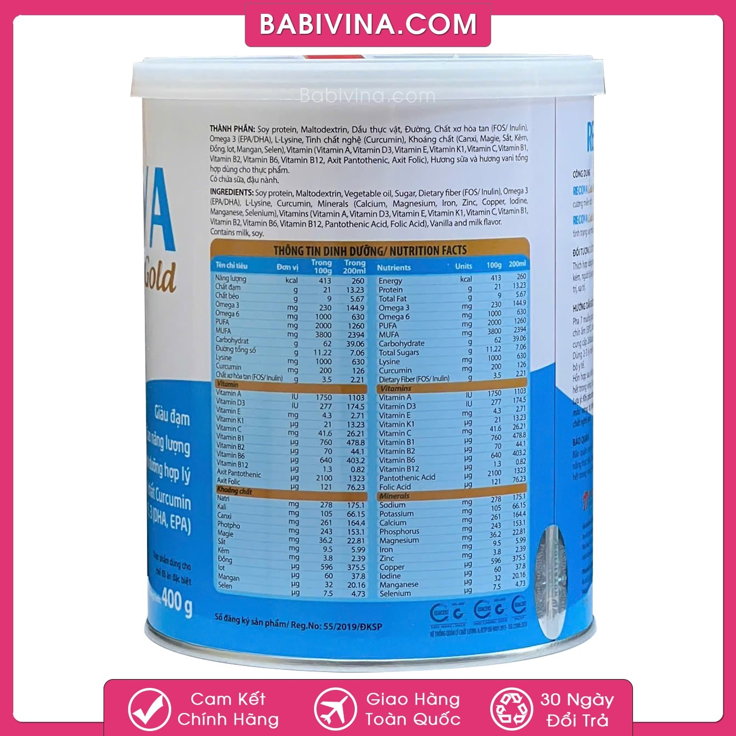 Sữa Recova Gold 400g | Dành Cho Người Bệnh Ung Thư | Mua Sữa Recova Chính Hãng, Giá Tốt Nhất Tại Babivina