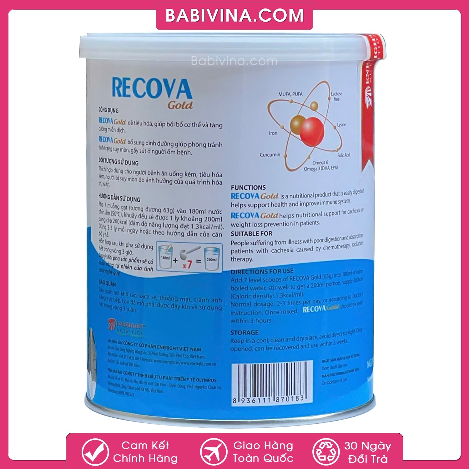 Sữa Recova Gold 400g | Dành Cho Người Bệnh Ung Thư | Mua Sữa Recova Chính Hãng, Giá Tốt Nhất Tại Babivina