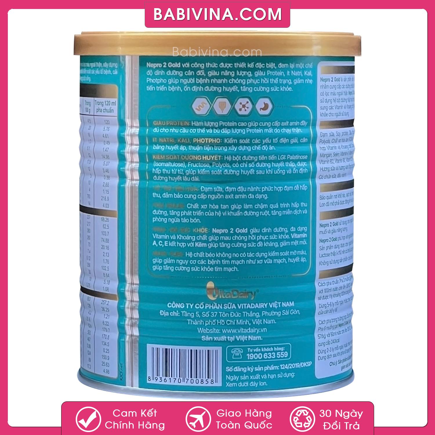 Sữa Nepro Gold 2 400g | Dinh Dưỡng Cho Người Chạy Thận, Tiểu Đường, Tim Mạch | Mua Sữa Thận Nepro Gold Chính Hãng Vitadairy, Giá Rẻ Nhất Tại Babivina