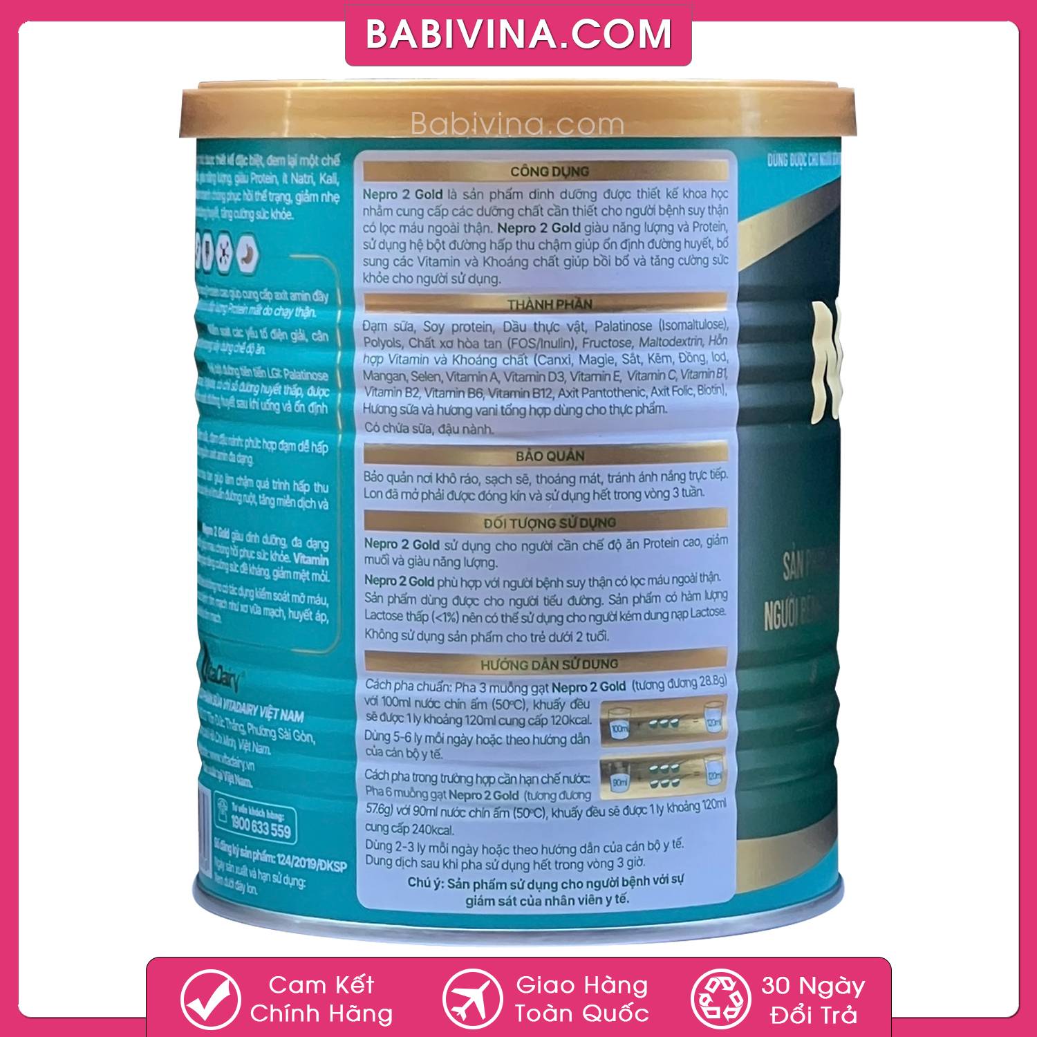 Sữa Nepro Gold 2 400g | Dinh Dưỡng Cho Người Chạy Thận, Tiểu Đường, Tim Mạch | Mua Sữa Thận Nepro Gold Chính Hãng Vitadairy, Giá Rẻ Nhất Tại Babivina