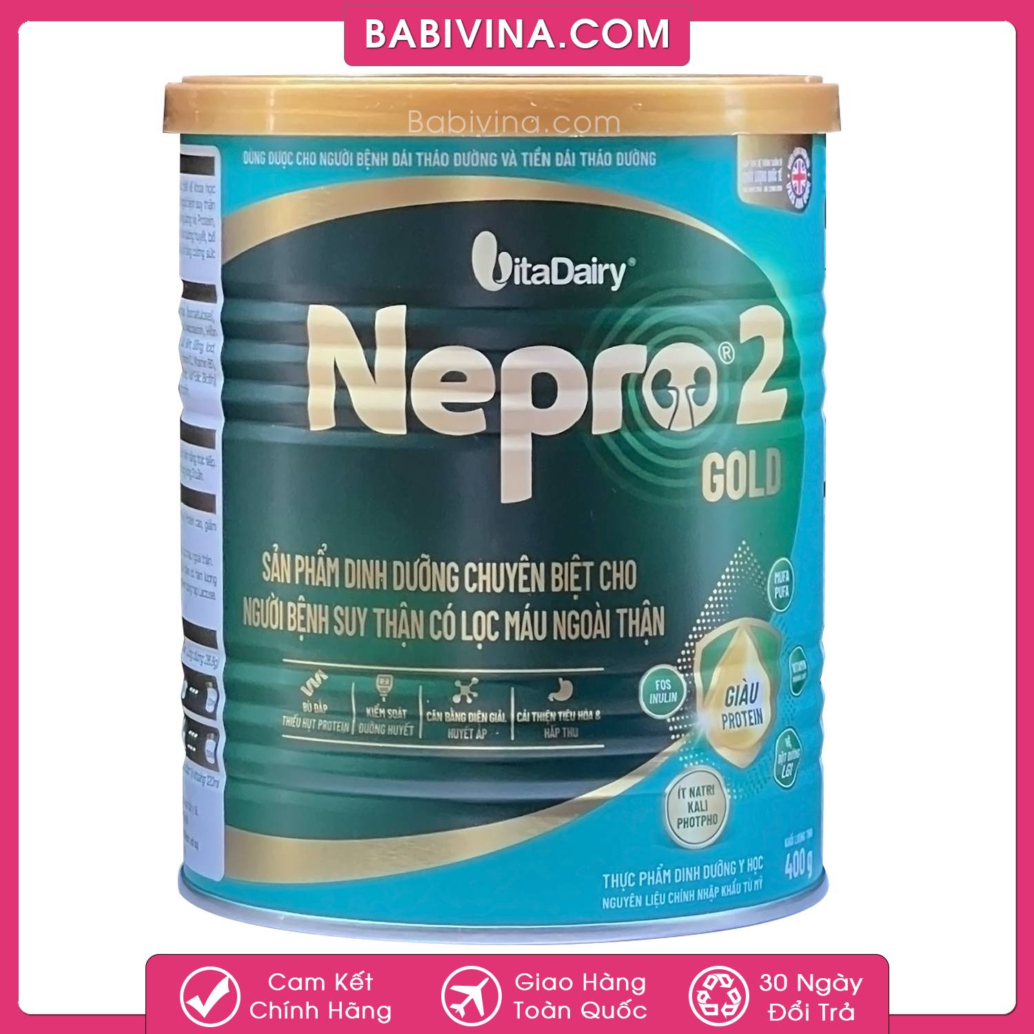 Sữa Nepro Gold 2 400g | Dinh Dưỡng Cho Người Chạy Thận, Tiểu Đường, Tim Mạch | Mua Sữa Thận Nepro Gold Chính Hãng Vitadairy, Giá Rẻ Nhất Tại Babivina