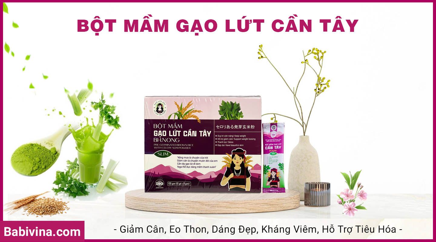 Bột Mầm Gạo Lứt Cần Tây 120g BH.Nong | Giảm Cân, Eo Thon, Dáng Đẹp | Bhnong, Bh Nong | Tổng Kho Phân Phối Babivina