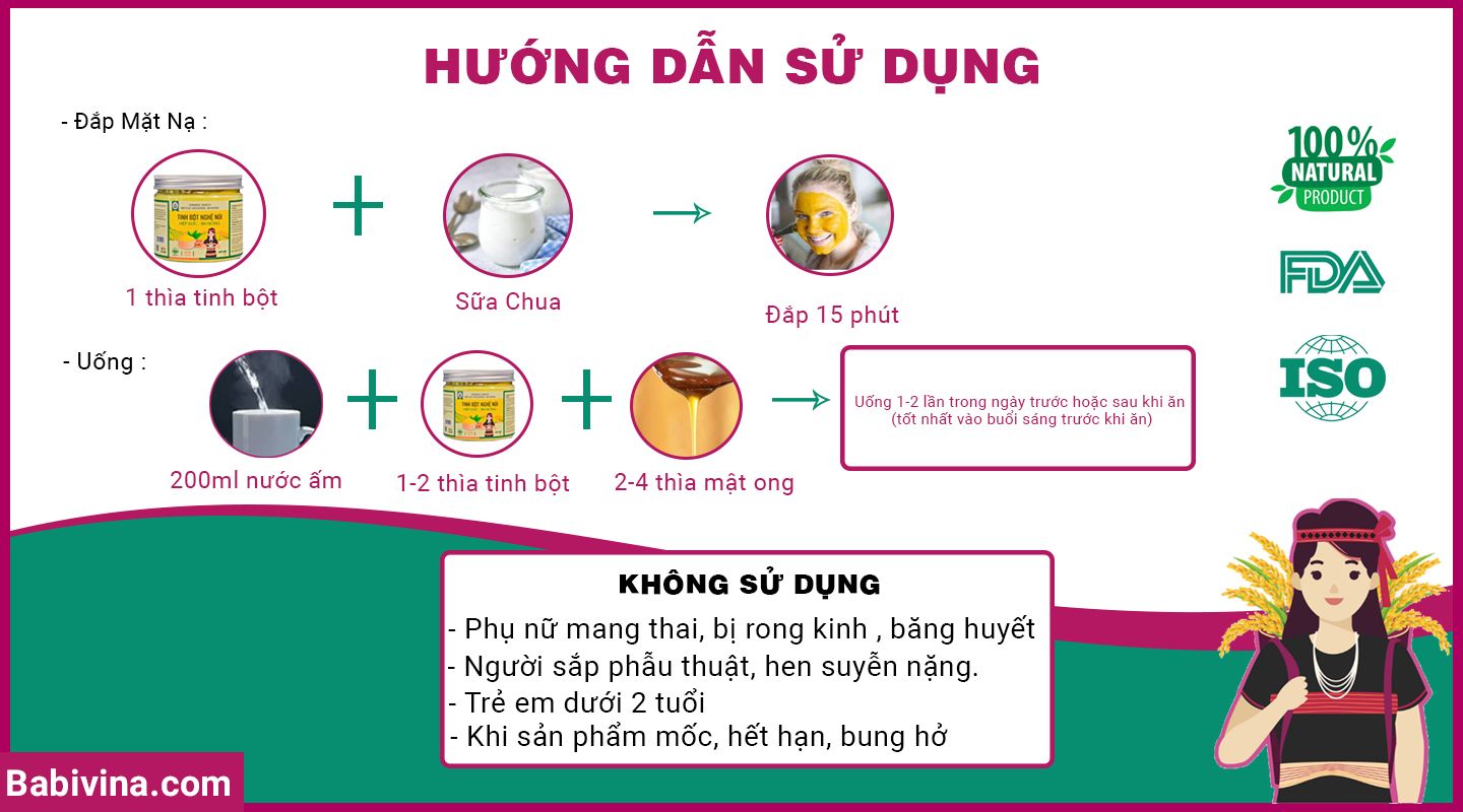 Hướng Dẫn Sử Dụng, Bảo Quản Tinh Bột Nghệ Núi Hiệp Đức - Bh.Nong (Bhnong, Bh Nong)