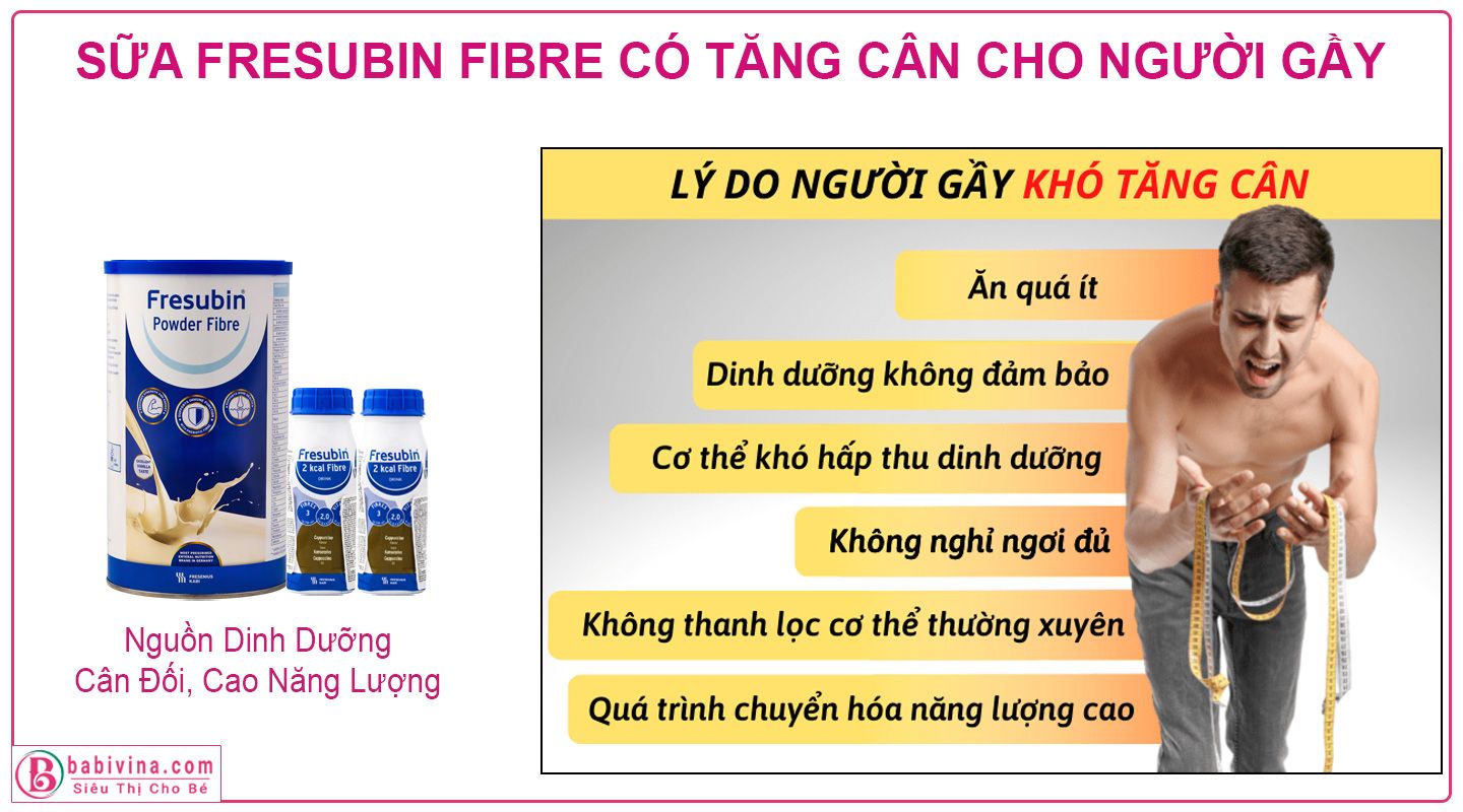 Sữa Fresubin Powder Fibre Dinh Dưỡng Tốt Cho Người Gầy