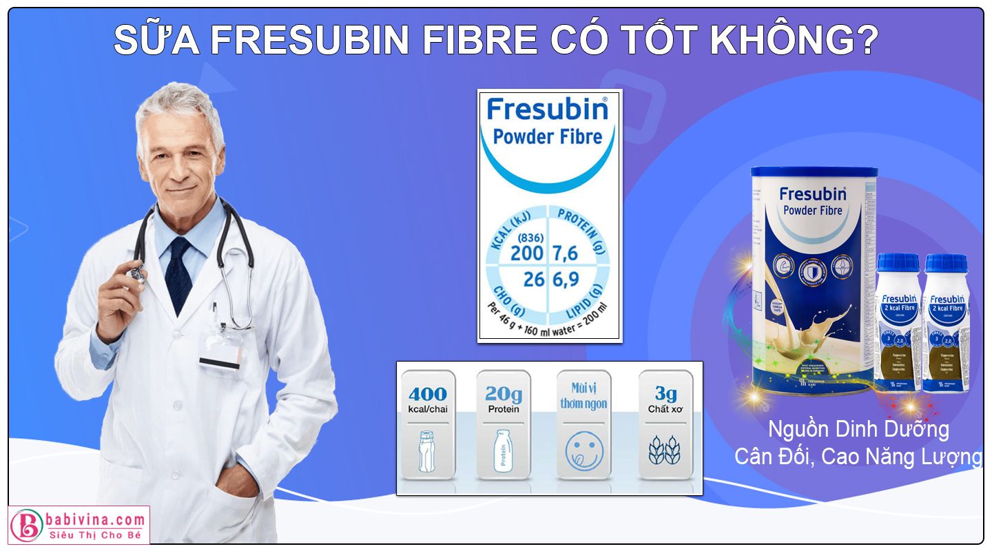 Sữa Fresubin Powder Fibre Tốt Cho Người Gầy Yếu, Ốm Bệnh