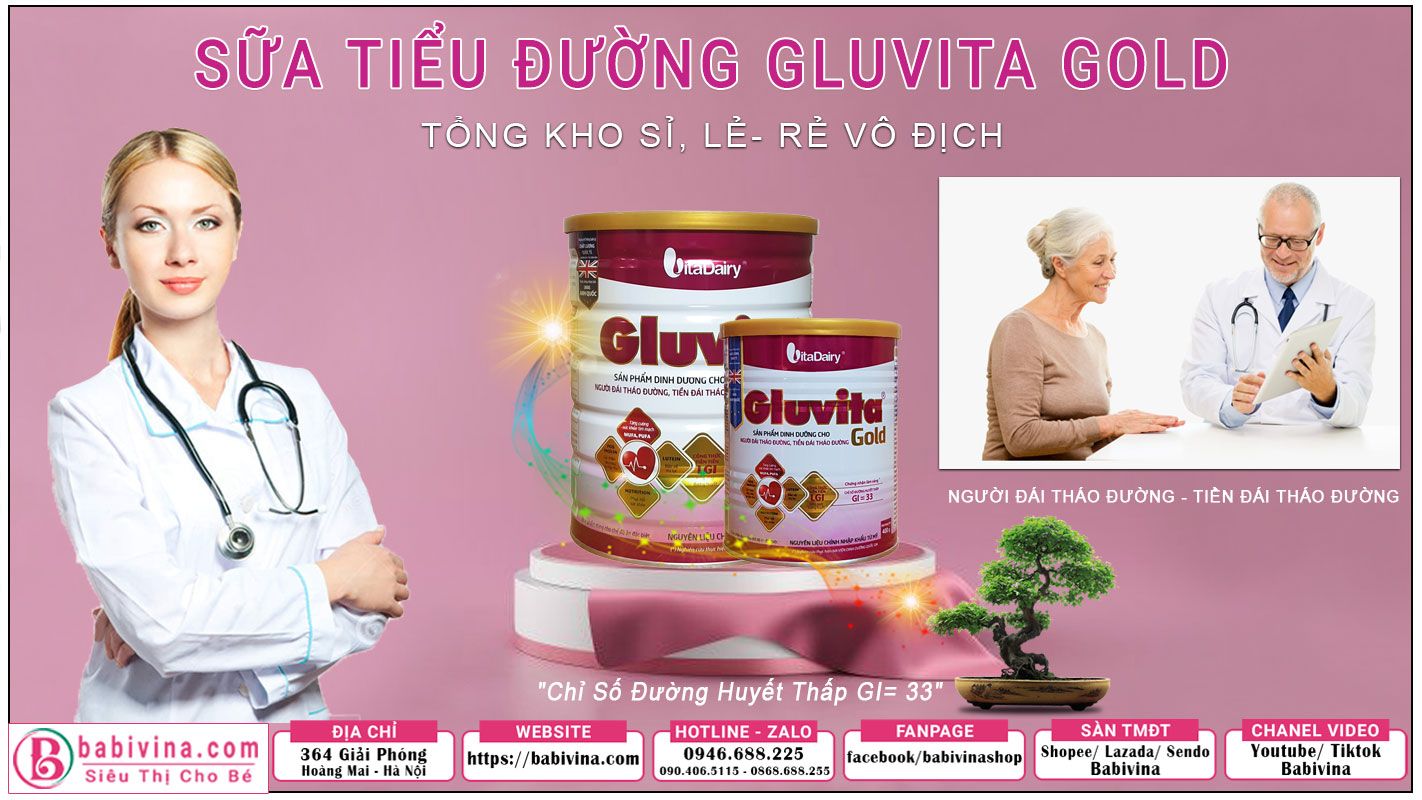 Sữa Tiểu Đường GLuvita Gold 400g Chính Hãng, Giá Tốt Nhất Tại Babivina