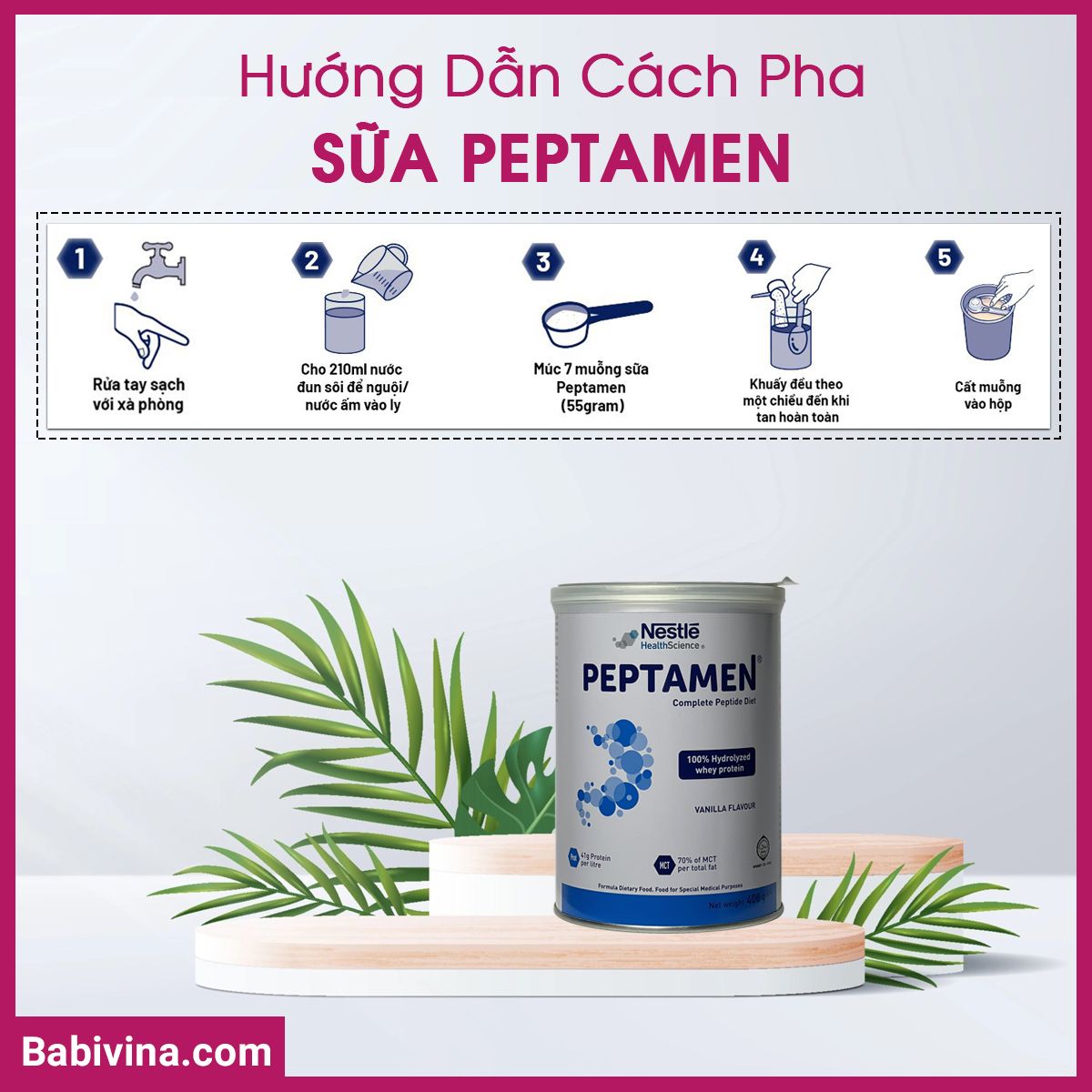 Hướng Dẫn Cách Pha Và Sử Dụng Sữa Peptamen 400g