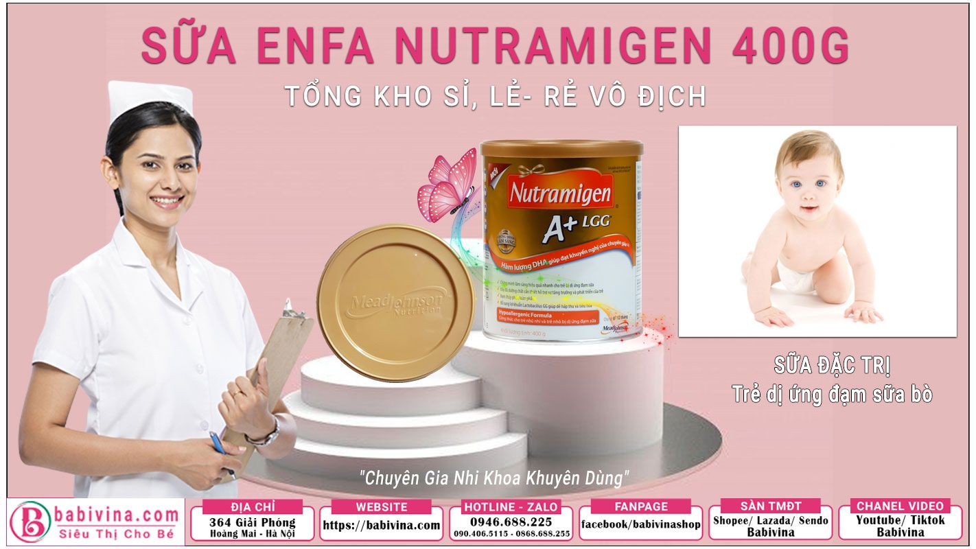 Sữa Nutramigen 400g Hãng Enfa Mỹ Cho Bé Dị Ứng Đạm Sữa Bò