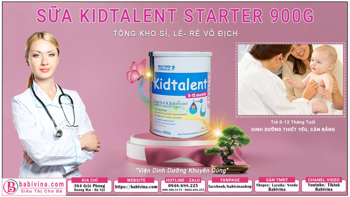 Sữa Kidtalent Starter 900g Chính Hãng, Giá Rẻ Tại Babivina